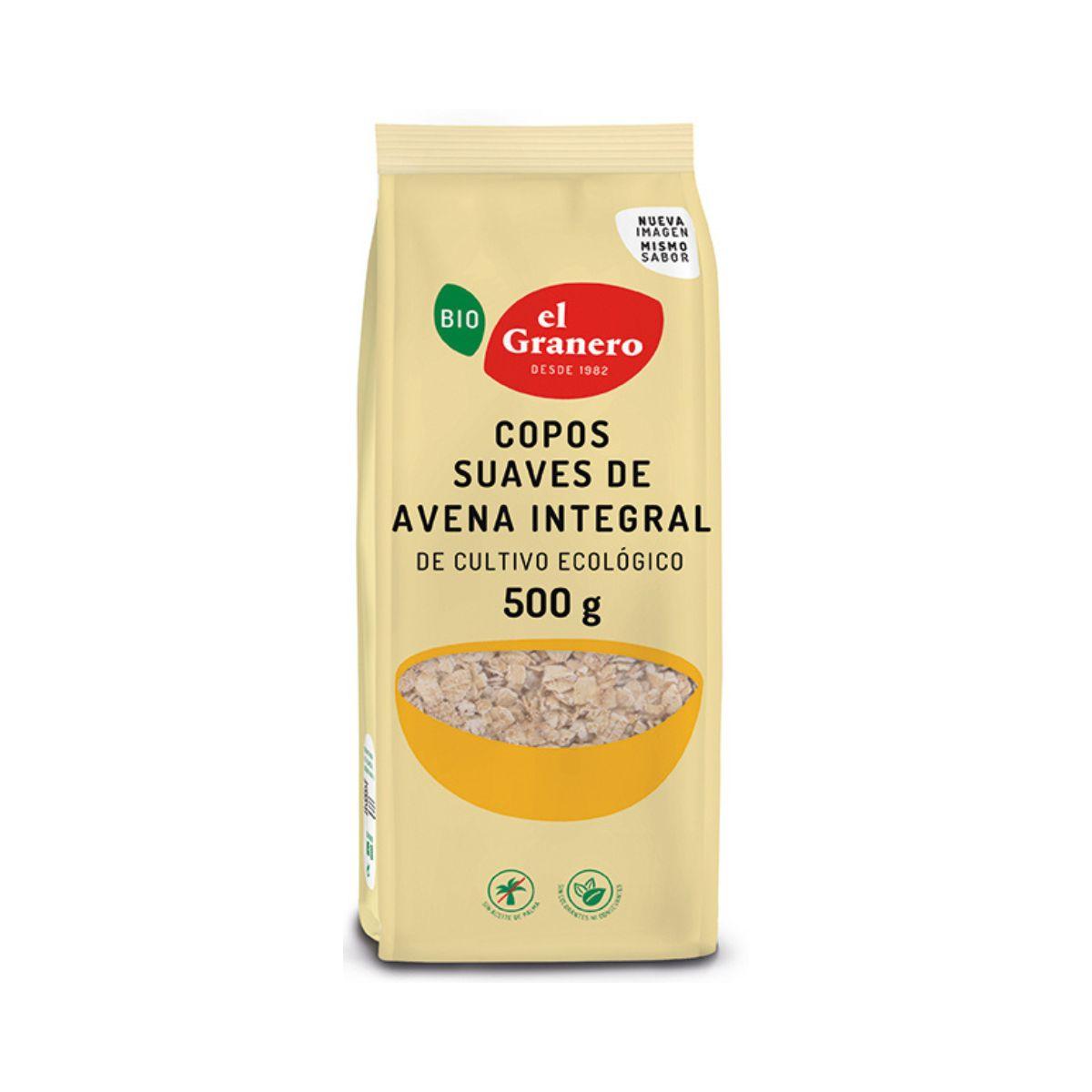 Flocos de aveia integral macios biológicos El Granero, 500g