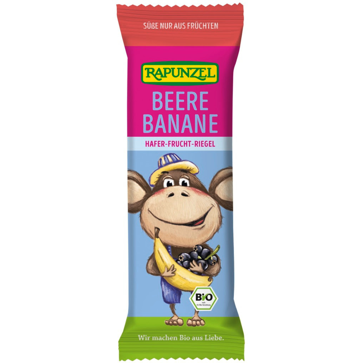 Barra infantil de aveia, frutos vermelhos e banana da Rapunzel 4x23g