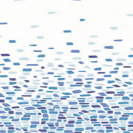 Cortina Ducha Tela Cuadrado Azul 180x200 Cm.