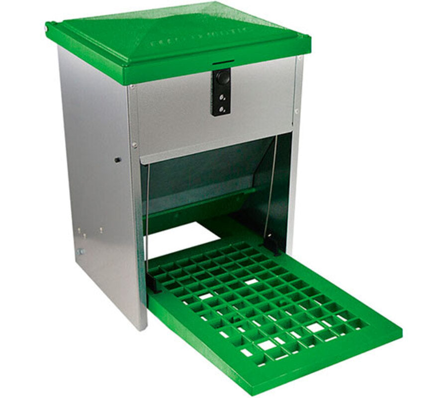 Tolva Para Gallinas Antipájaros - Tolva Exterior Self-service A Pedal - Capacidad 5 Kg - Incluye Guía De Alimentación_0