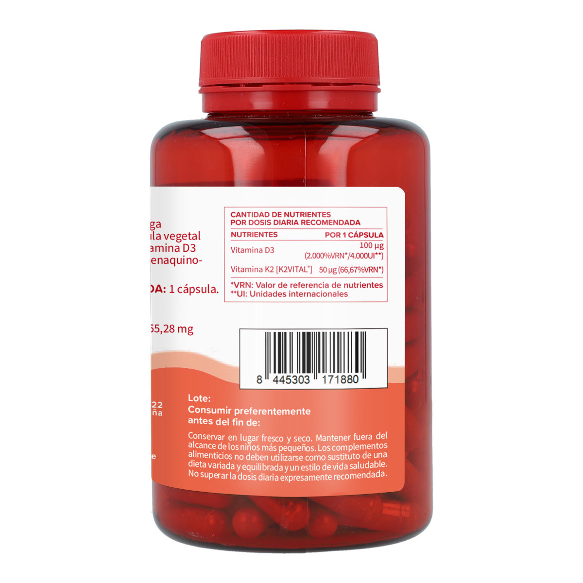 Vitamina D3 e K2 (Mk7) Planeta Huerto 90 Cápsulas