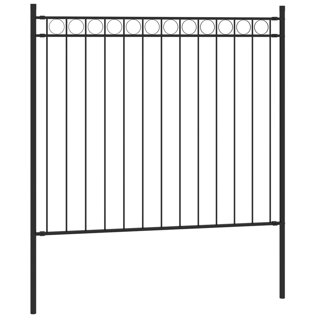 Valla De Jardín De Acero Negro 1,7x0,8 M / Vetonek_3