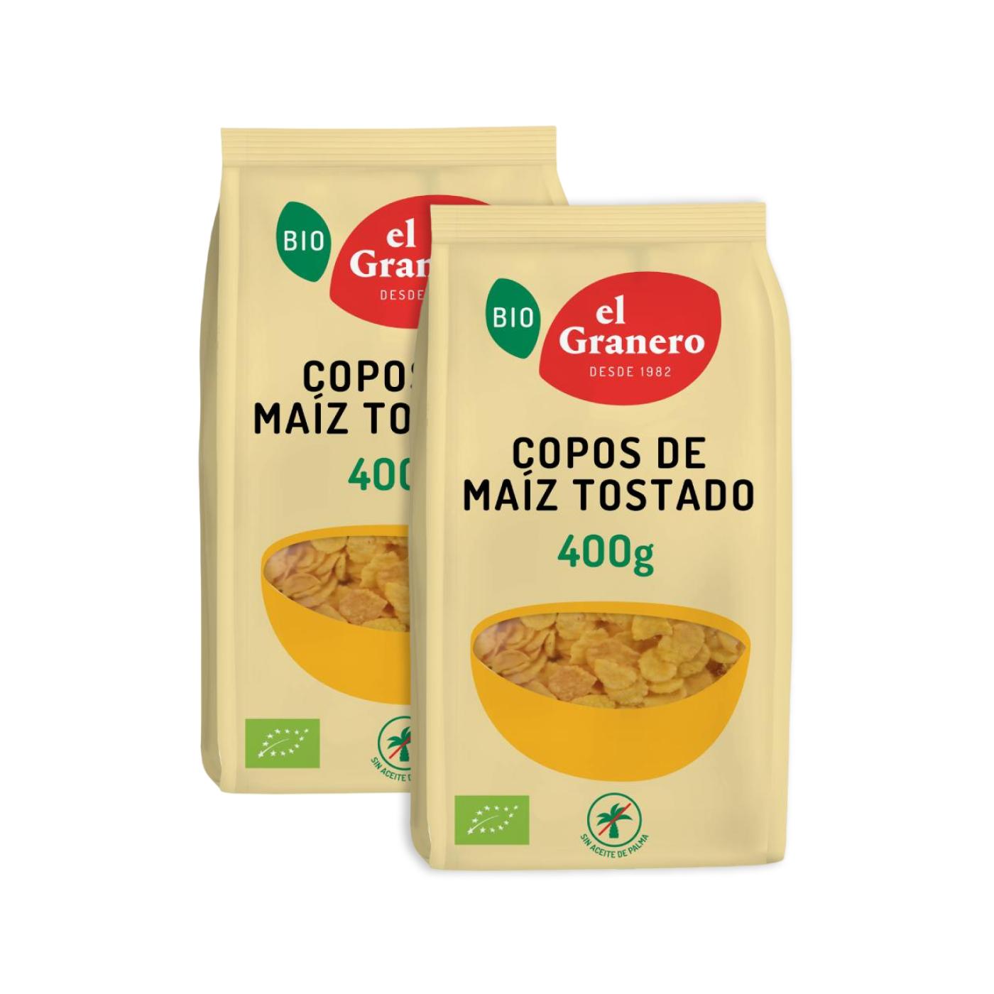 Pack de 2x Flocos de Milho Biológico Torrado El Granero 400 gr