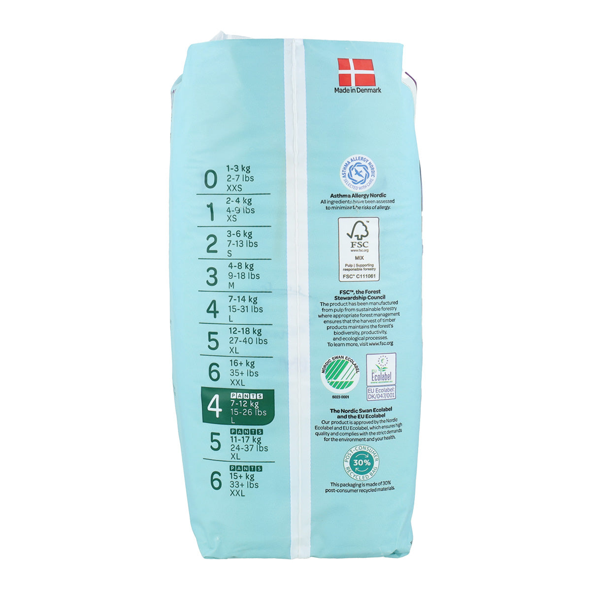 Fralda Calça T4 (7-12Kg) Bambo Nature 20 unidades