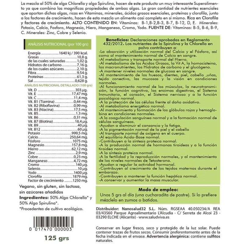 Clorela + Spirulina Salud Viva 125 g