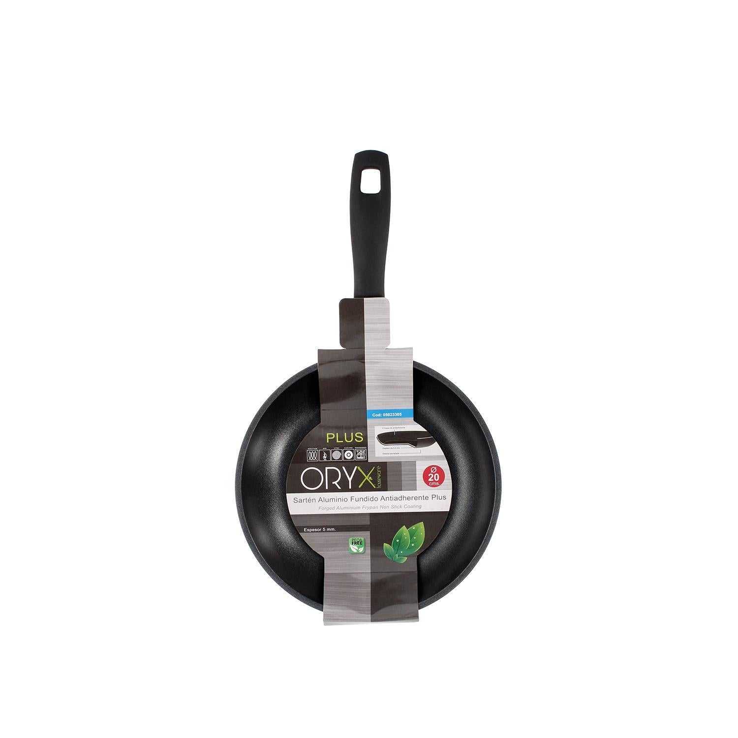 Oryx Sartén Aluminio Antiadherente Plus, Forjada, Apta Inducción, Libre Pfoa, Diámetro 20 Cm, Espesor 5 Mm.