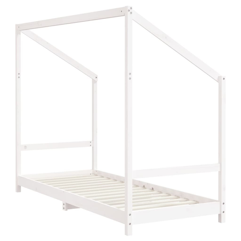 Estructura De Cama Para Niños Madera De Pino Blanco 80x200 Cm / Vetonek_5