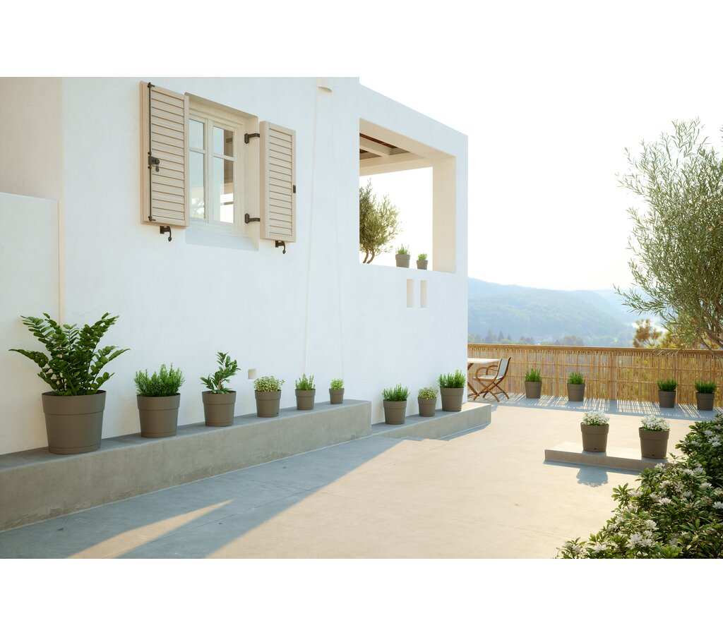 Artevasi Macetero Verde Capri 20 Cm Con Reserva De Agua De Plástico Reciclado_1