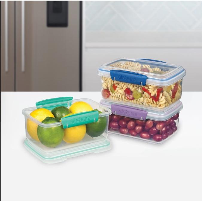 Pacote de recipientes herméticos Klip It System 3x1 l