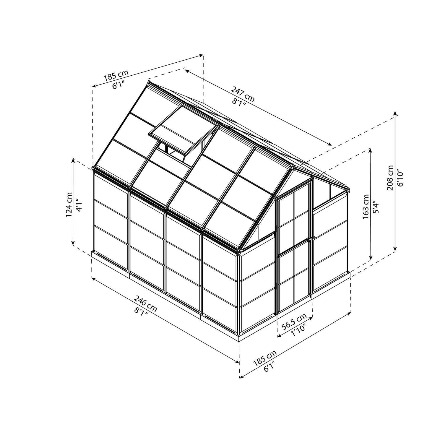 Estufa Harmony 247x185x208 cm cinzento