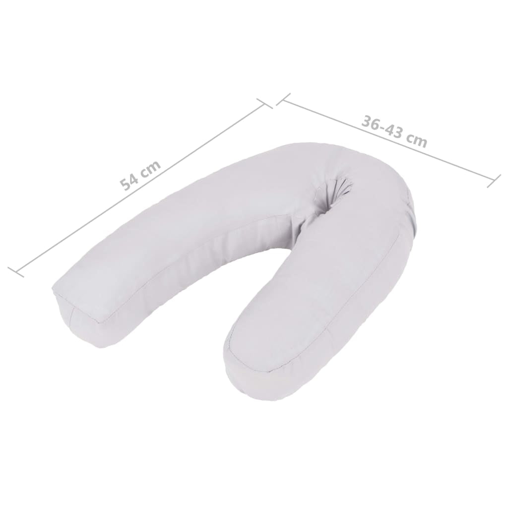 Vidaxl Almohada De Embarazo Con Forma De J 54x(36-43) Cm Gris_2