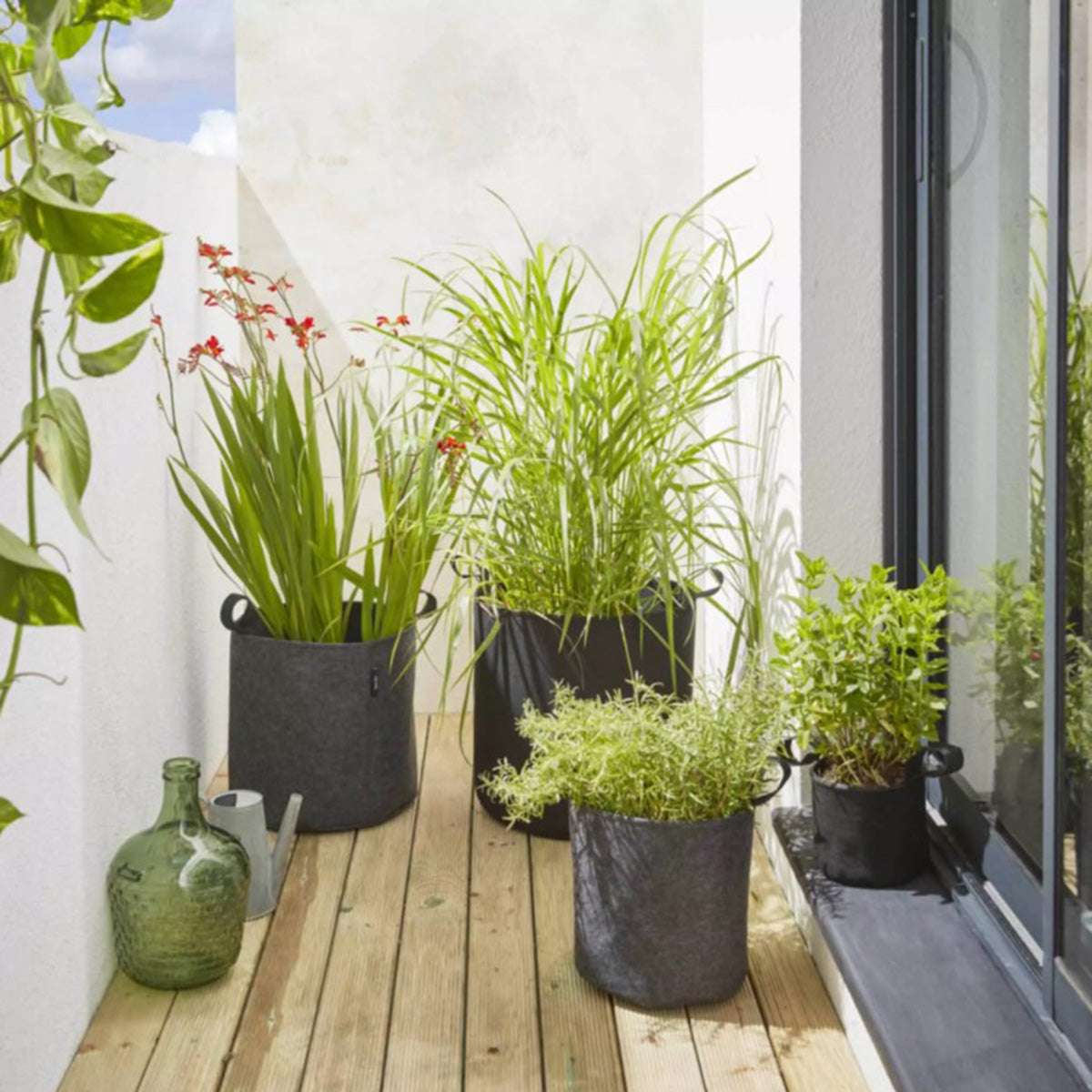 Saco de plantação em feltro geotêxtil cinzento Bag4Plant ø35cm 33,7L