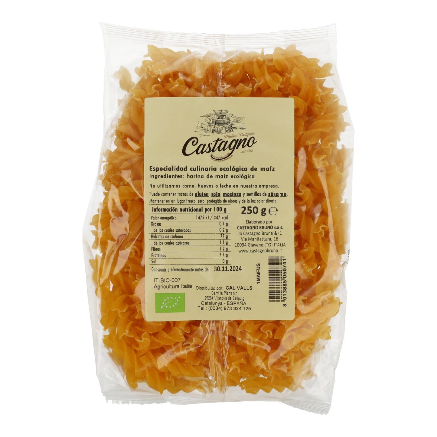 Espirais de Milho Castagno Biológico 250 g