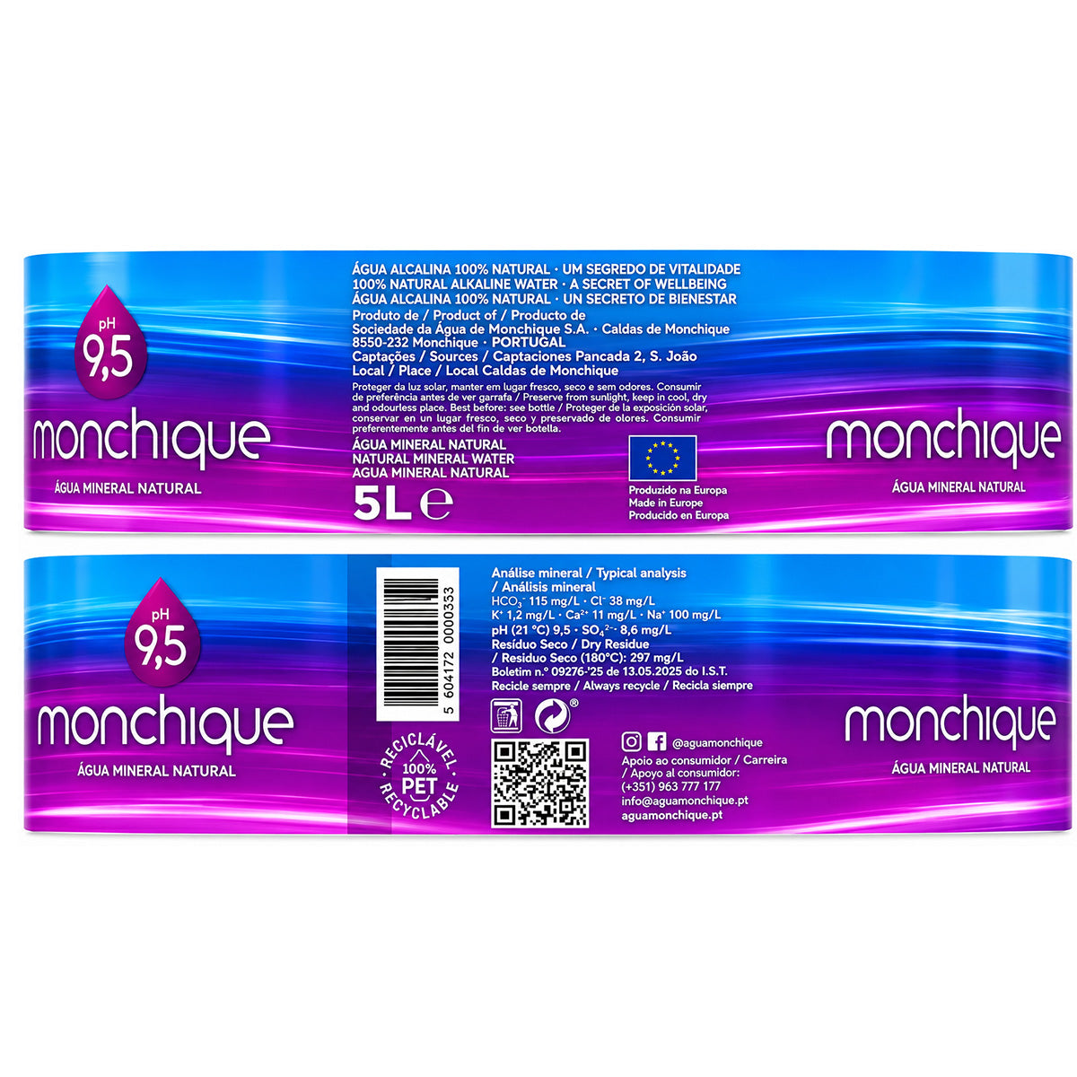 Agua Alcalina 9,5 Monchique 5 L