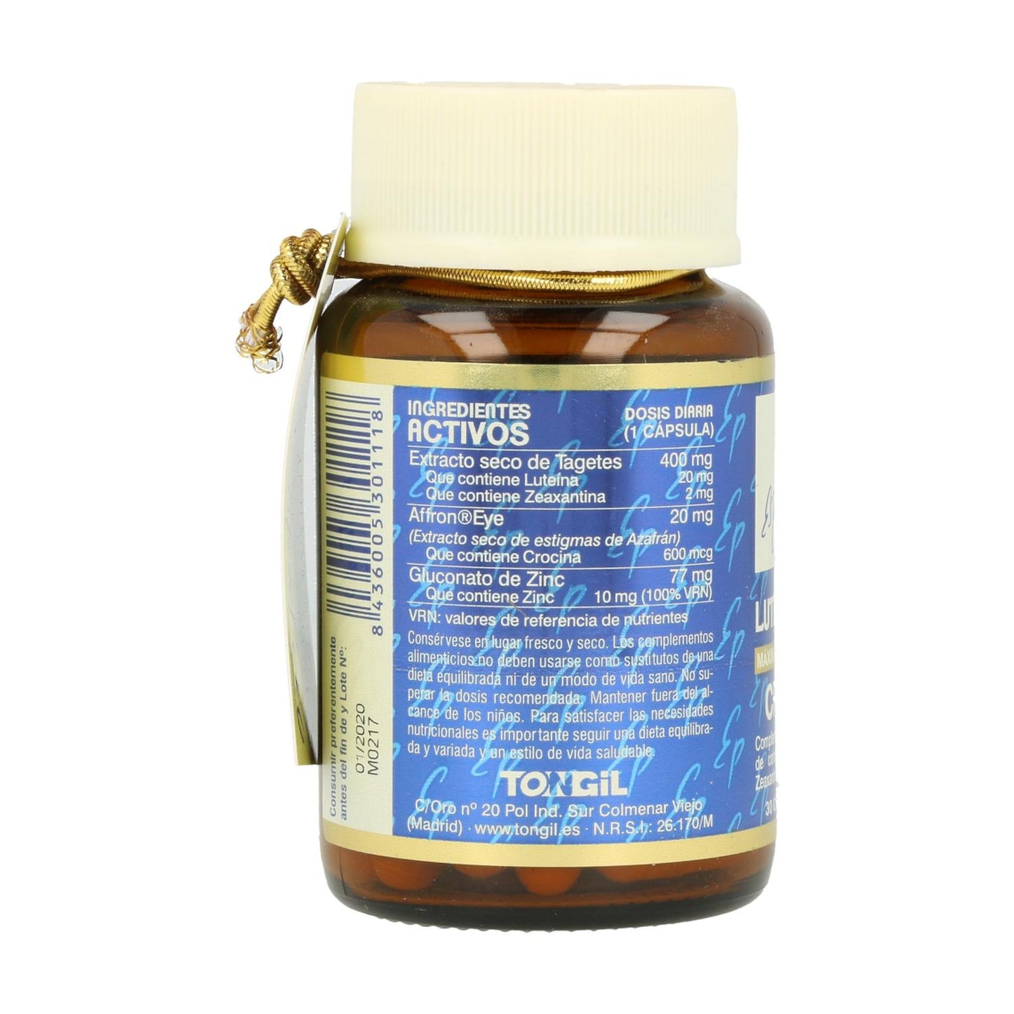 Luteína Pure State Tongil 20 mg Crocin 30 cápsulas vegetais