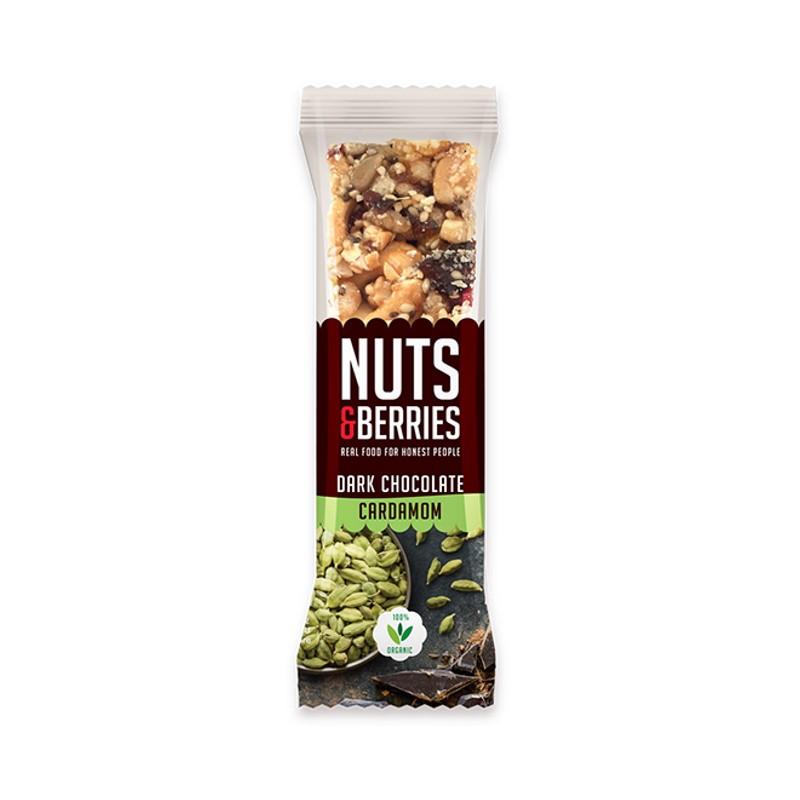 Barra de chocolate negro e cardamomo NUTS&BERRIES 40g