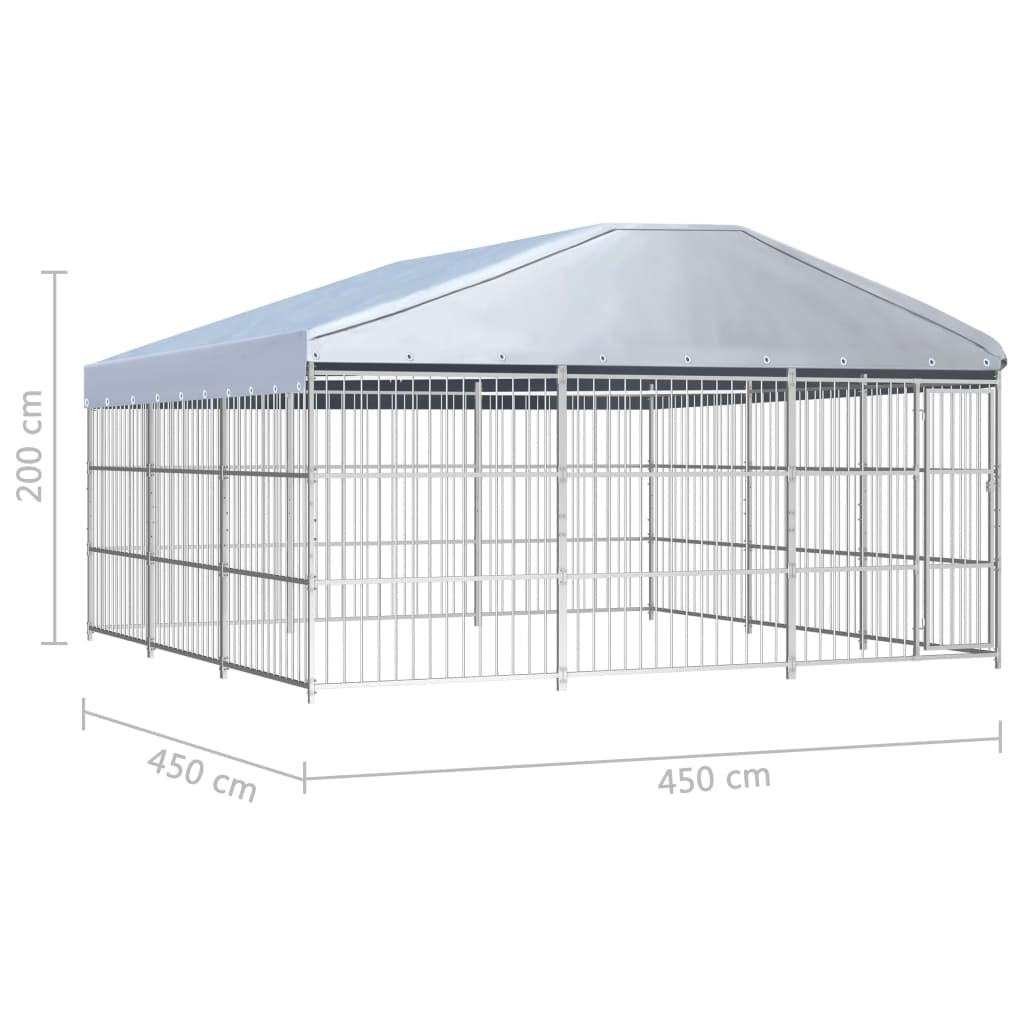 Vidaxl Perrera De Exterior Con Techo 450x450 Cm_4