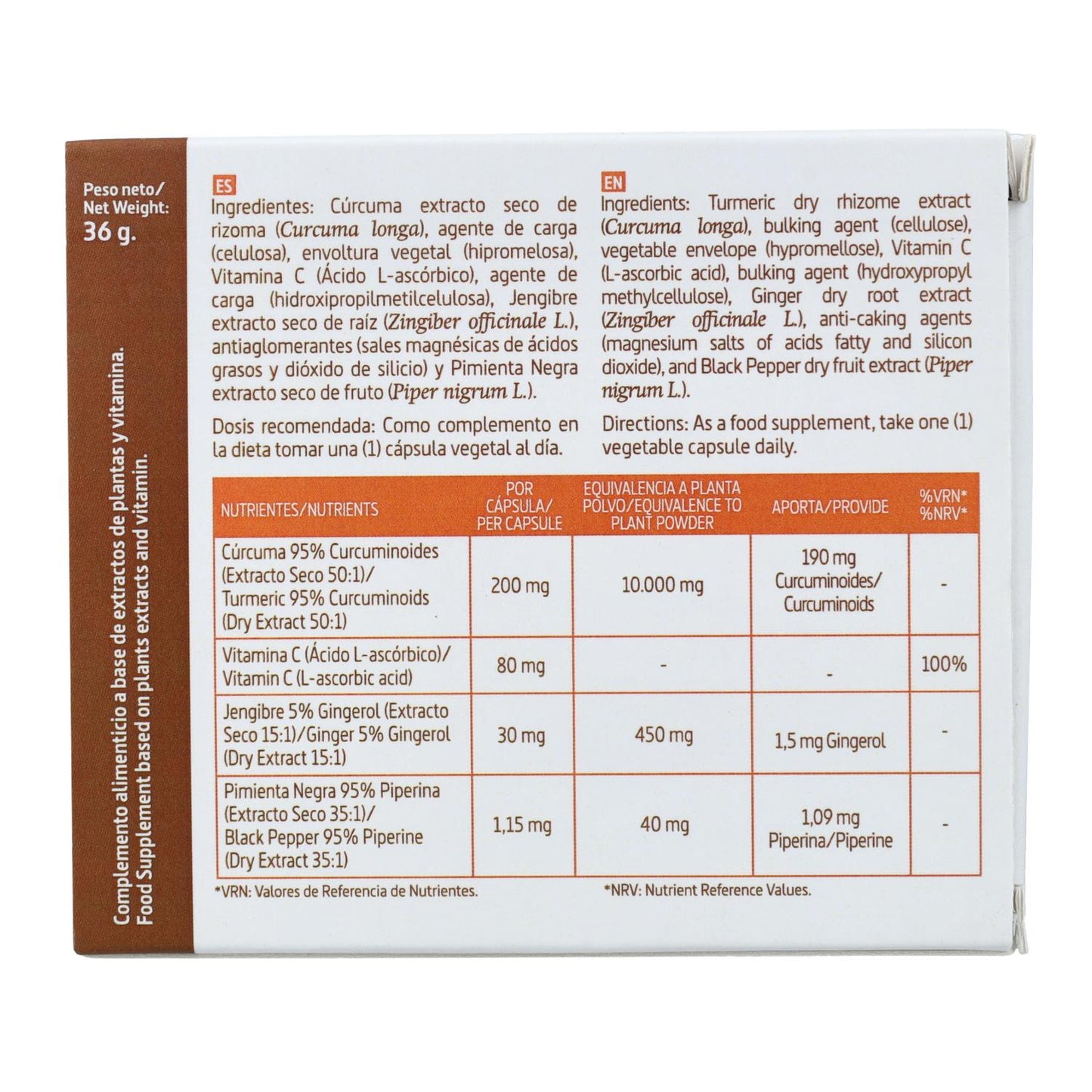 Complexo de curcuma Nature Essential 10000 mg, 60 cápsulas