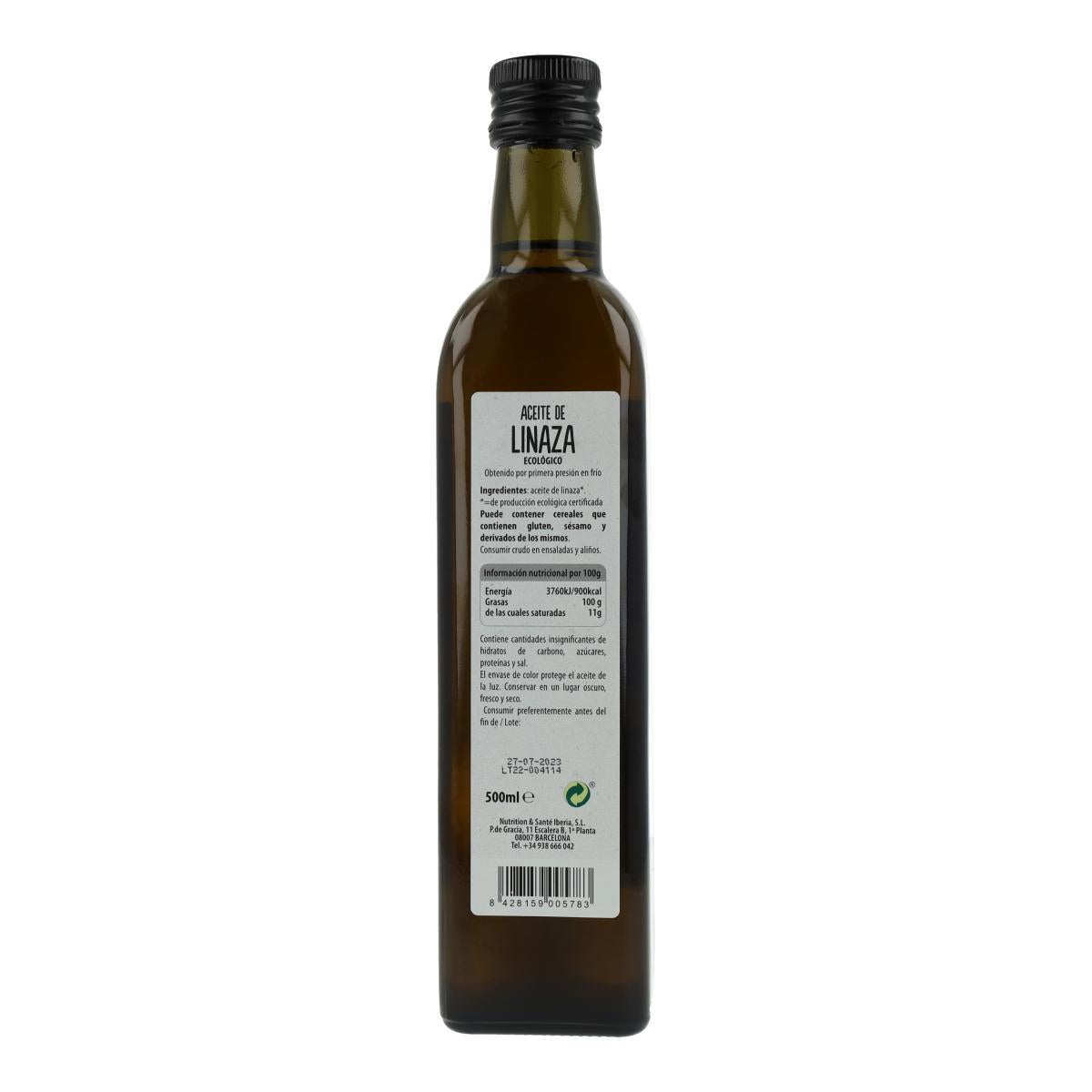 Óleo de Linhaça Biológico, 500 ml. Natursoy