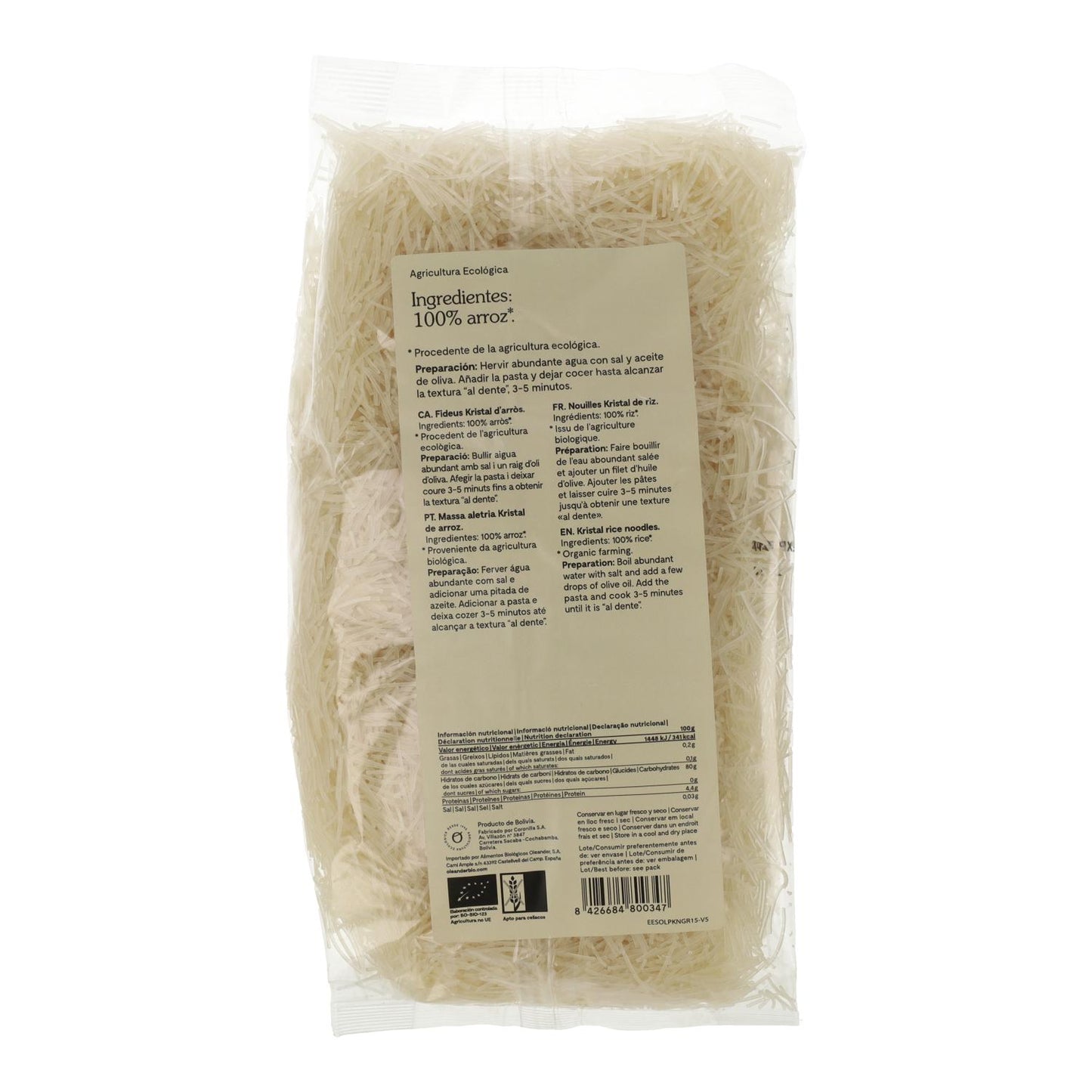 Noodles de arroz sem glúten e oleandro 500 g
