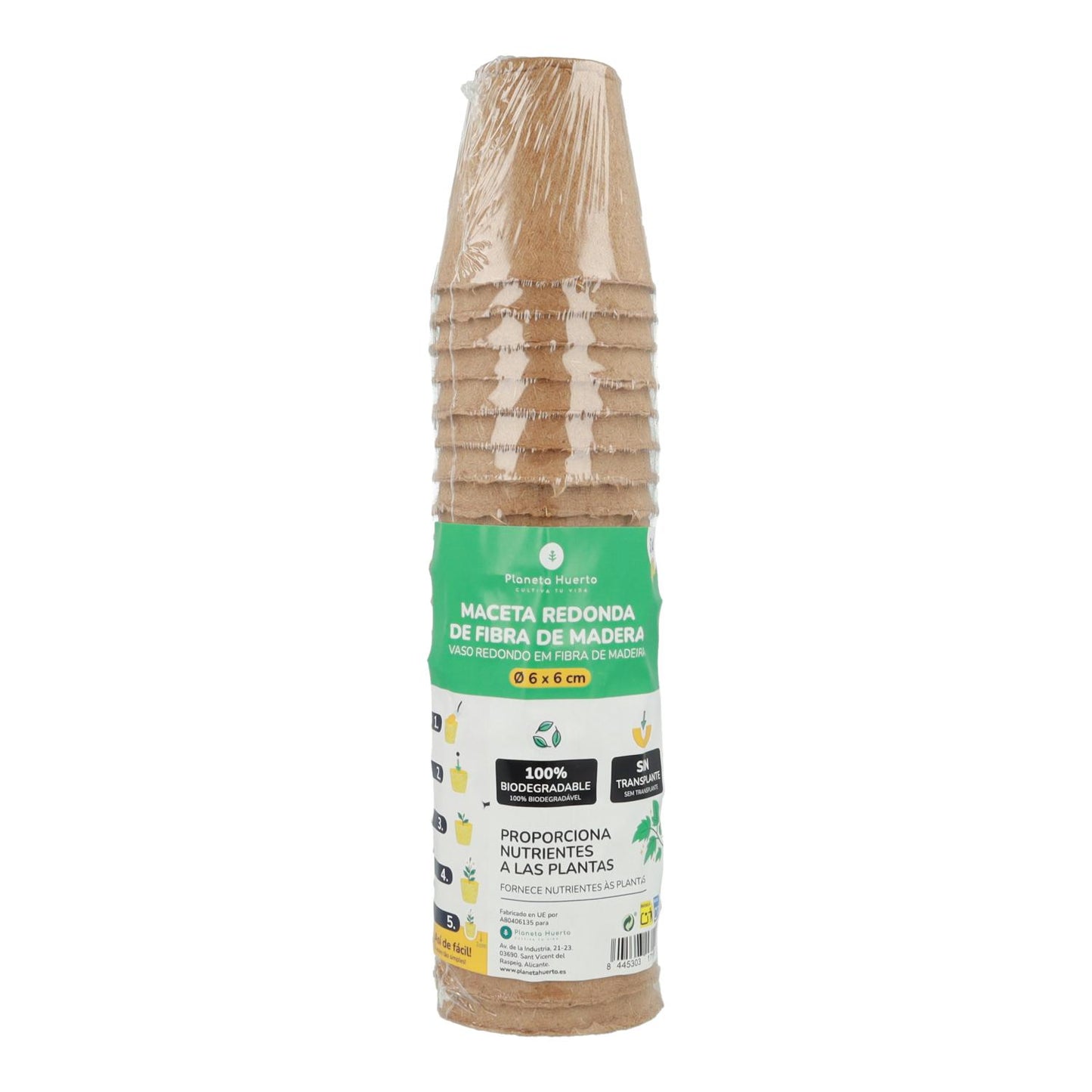 Vaso biodegradável para mudas Planeta Huerto 24 unid.