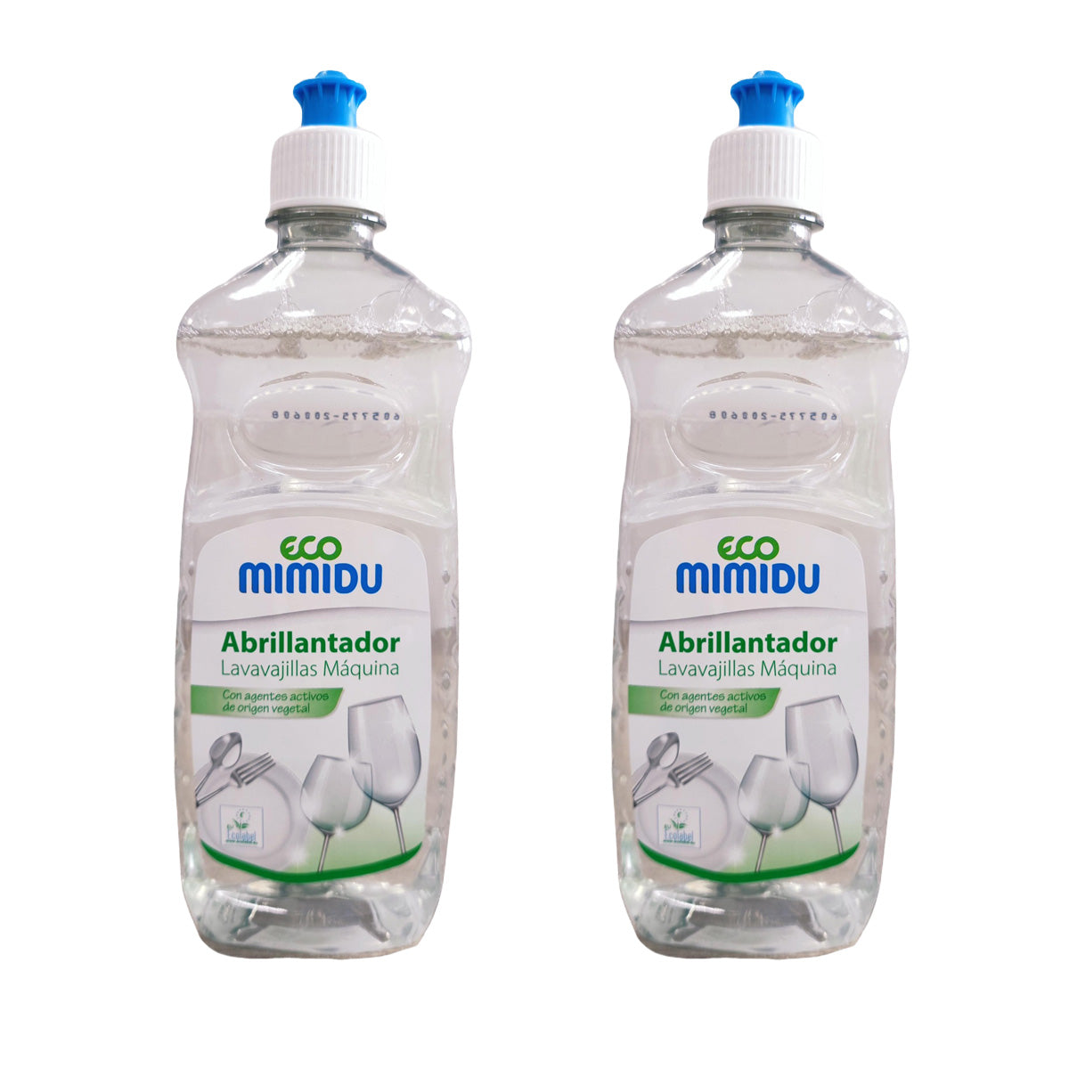Embalagem de 2 abrilhantadores para máquina de lavar louça Mimidu ECO 500 ml