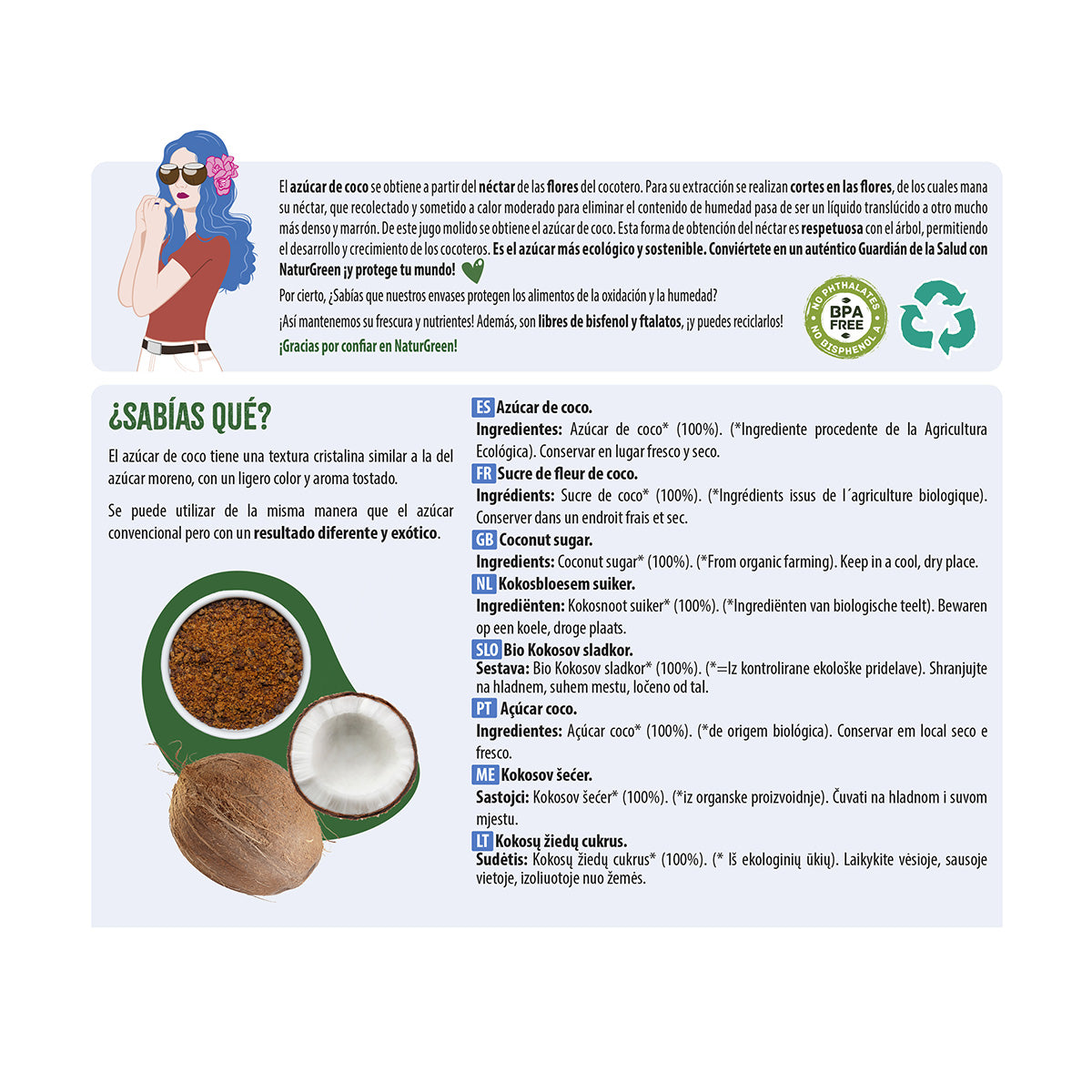 Açúcar de Coco Naturgreen 300 g