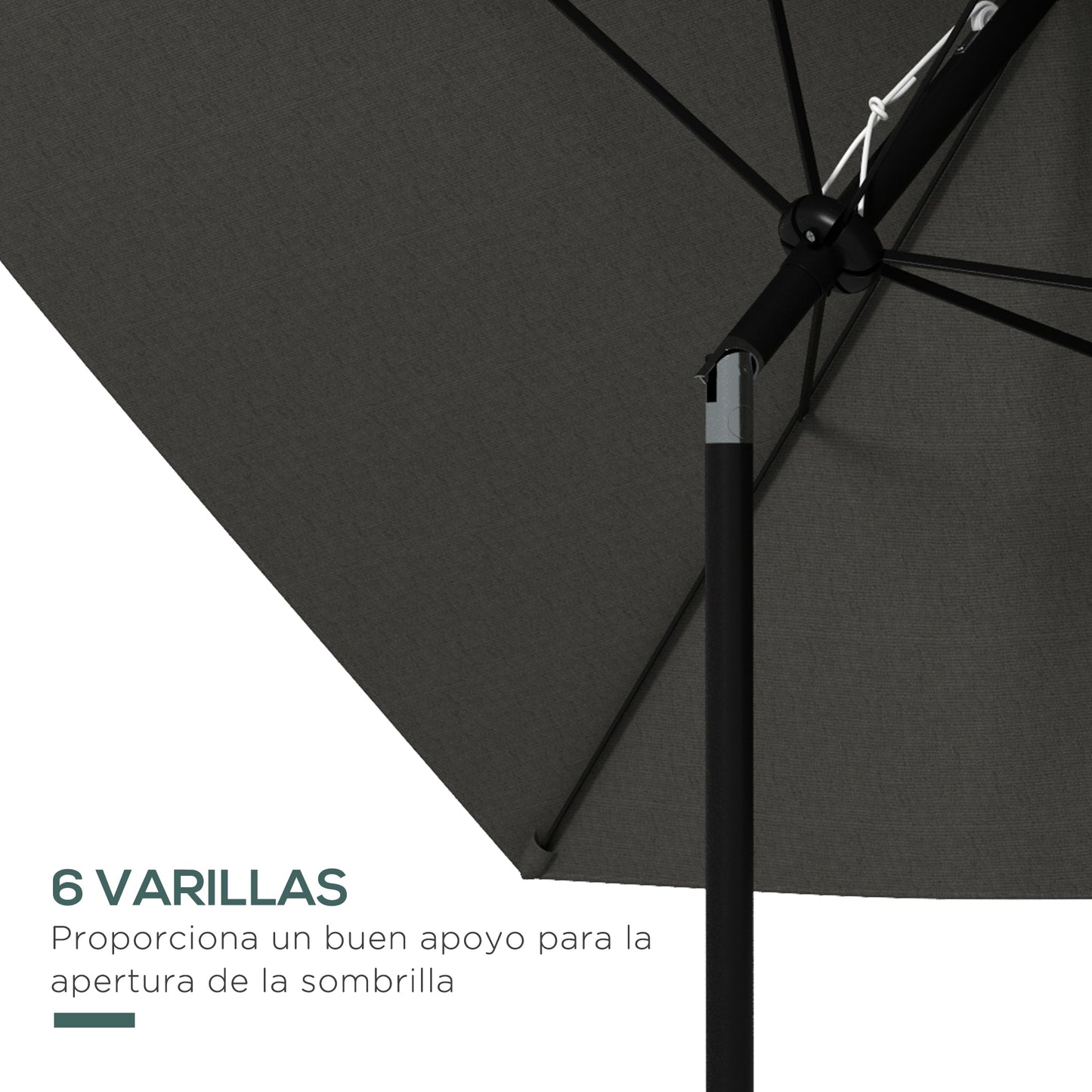 Outsunny Sombrilla De Jardín 205x290x248 Cm Ángulo Ajustable Gris Oscuro_5