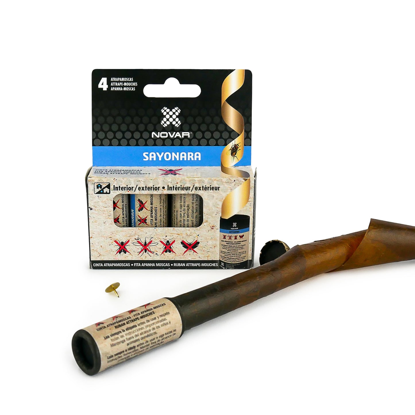 Fita para armadilhas de moscas Novar Sayonara 4 peças