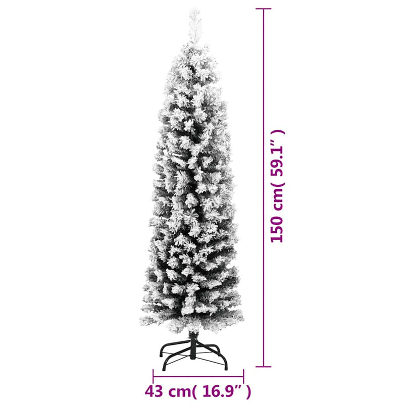 Vidaxl Árbol De Navidad Artificial Verde Con Nieve Pvc 150 Cm_5