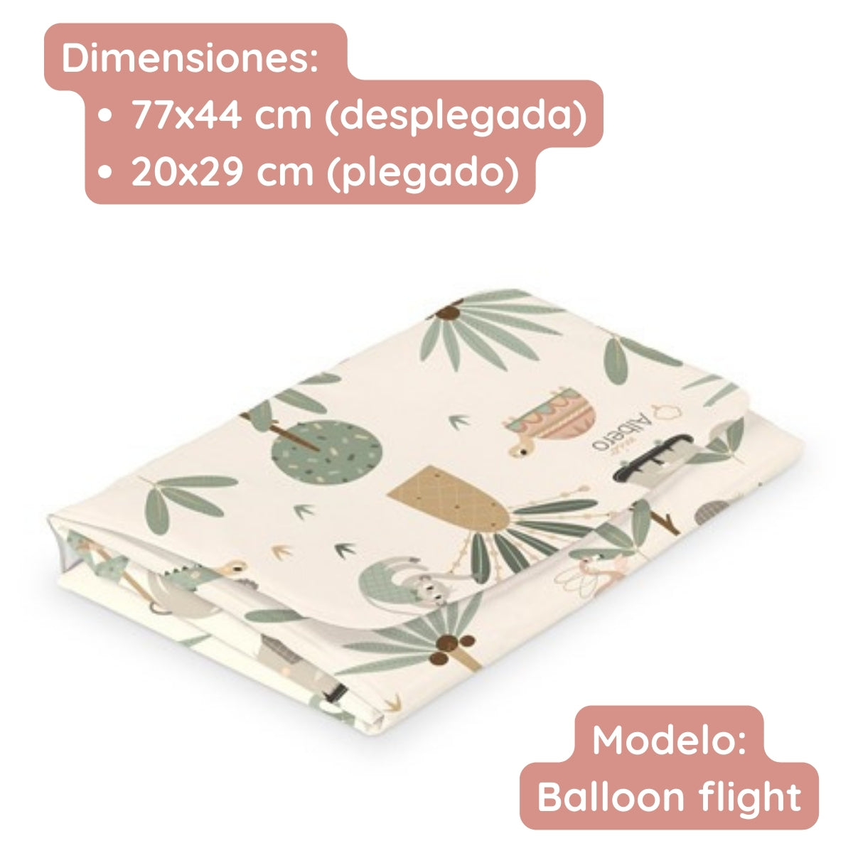 Cotton Color Cambiador Plegable De Viaje Plastificado Cotton Color Albero Mio | Cambia A Tu Bebé Fuera De Casa Sin_3
