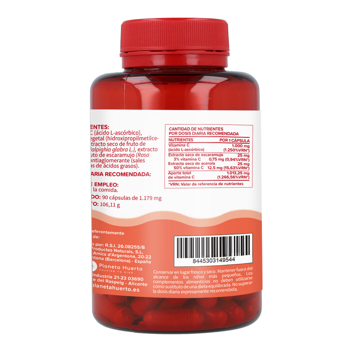 Vitamina C 1000 mg Planeta Huerto 90 cápsulas vegetais