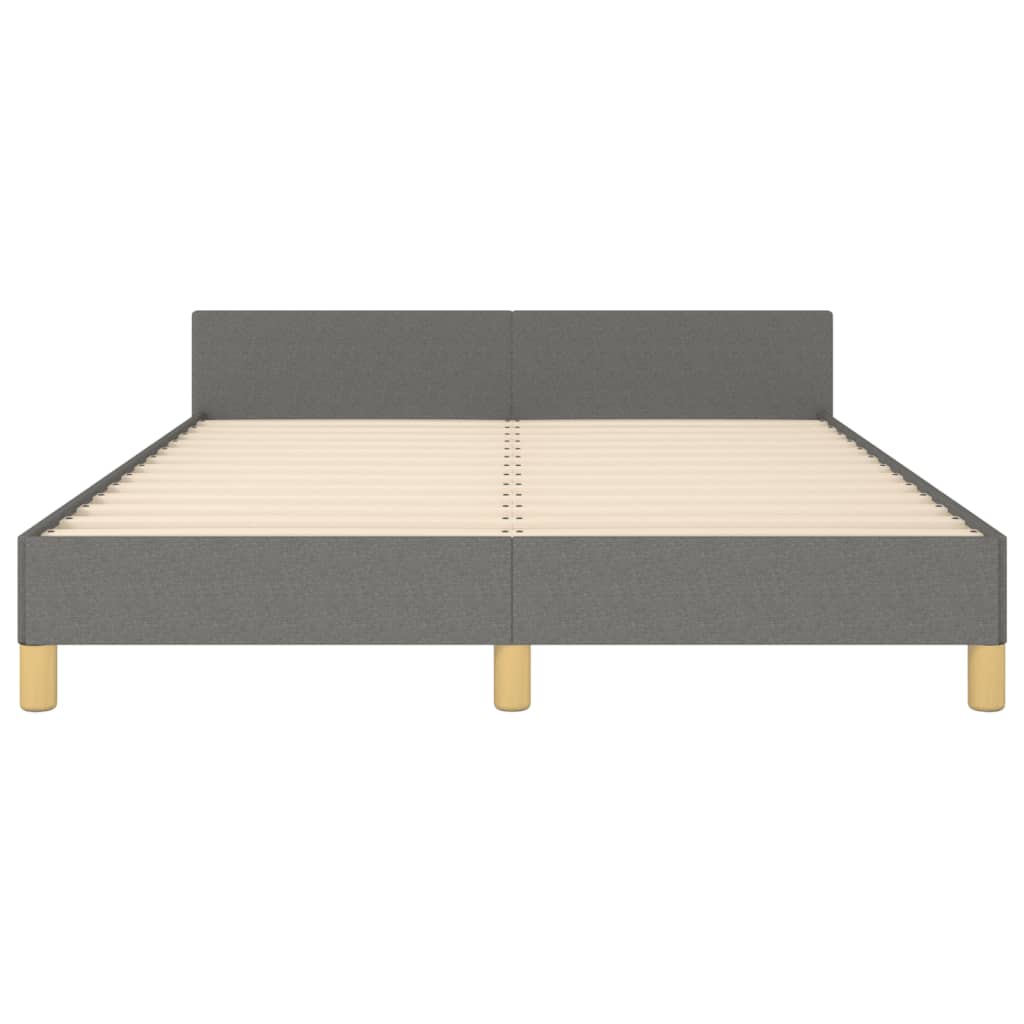 Estructura De Cama Con Cabecero De Tela Gris Oscuro 140x200 Cm / Vetonek_5
