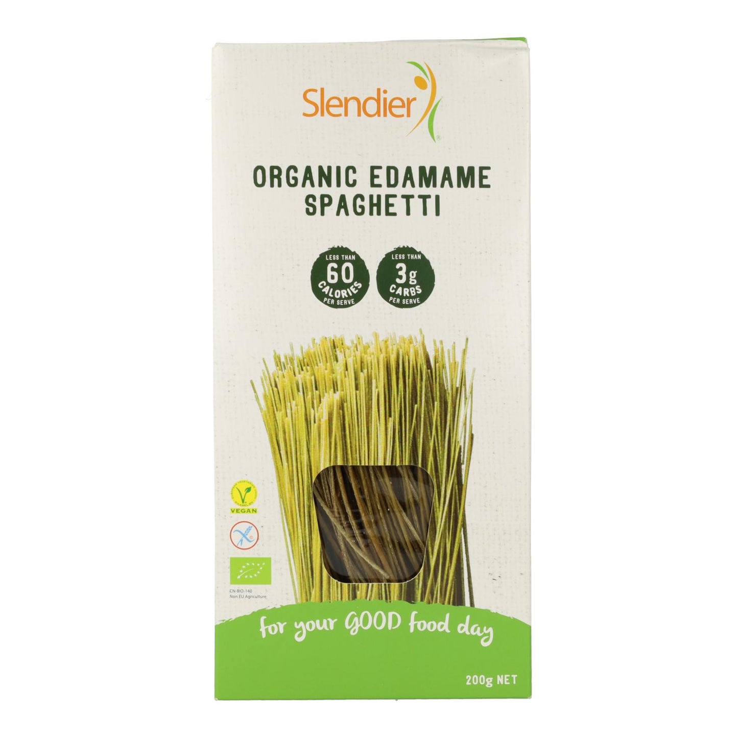 Esparguete vegan de edamame Eco sem glúten Slendier 200 g