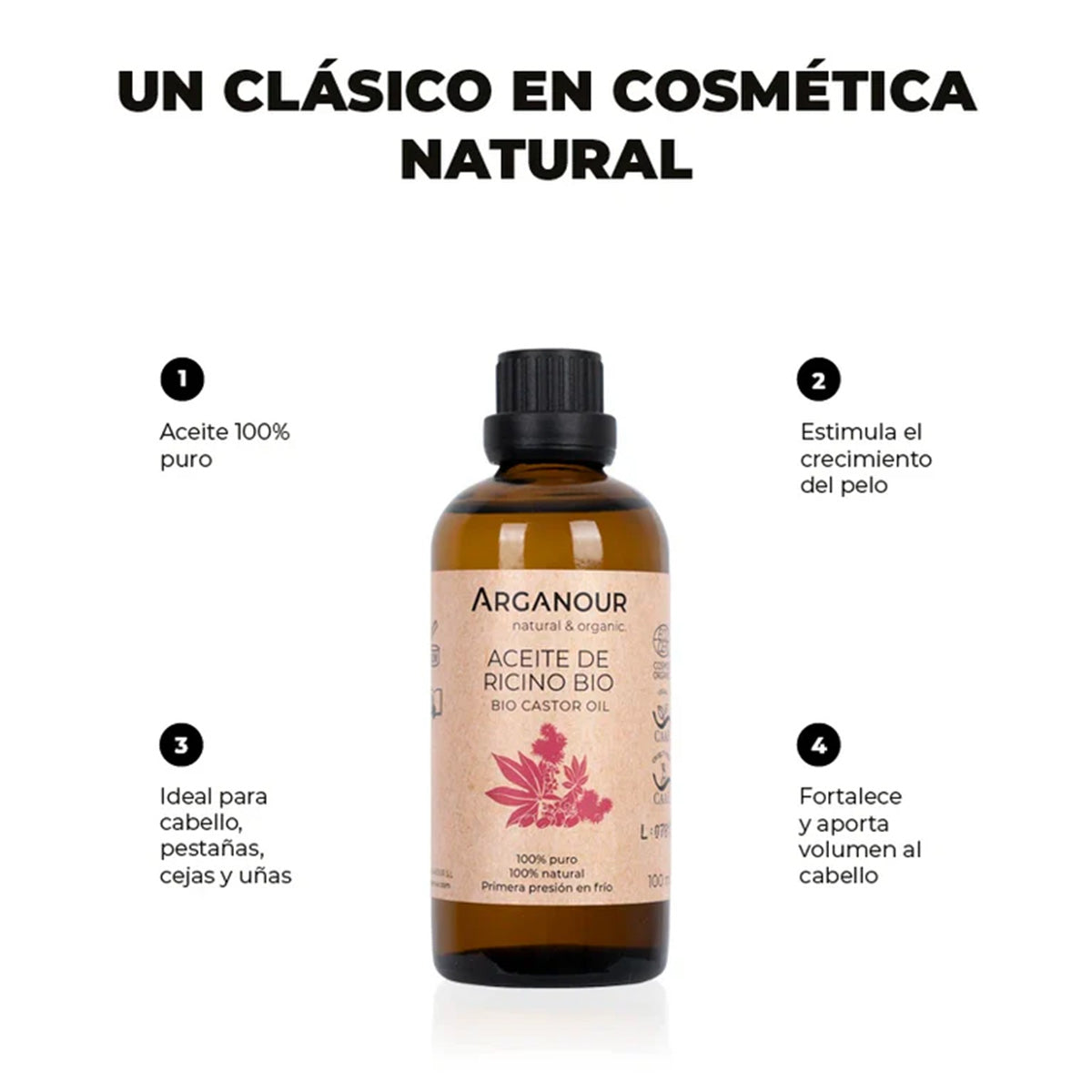 Óleo de Rícino Biológico Arganour 100 ml