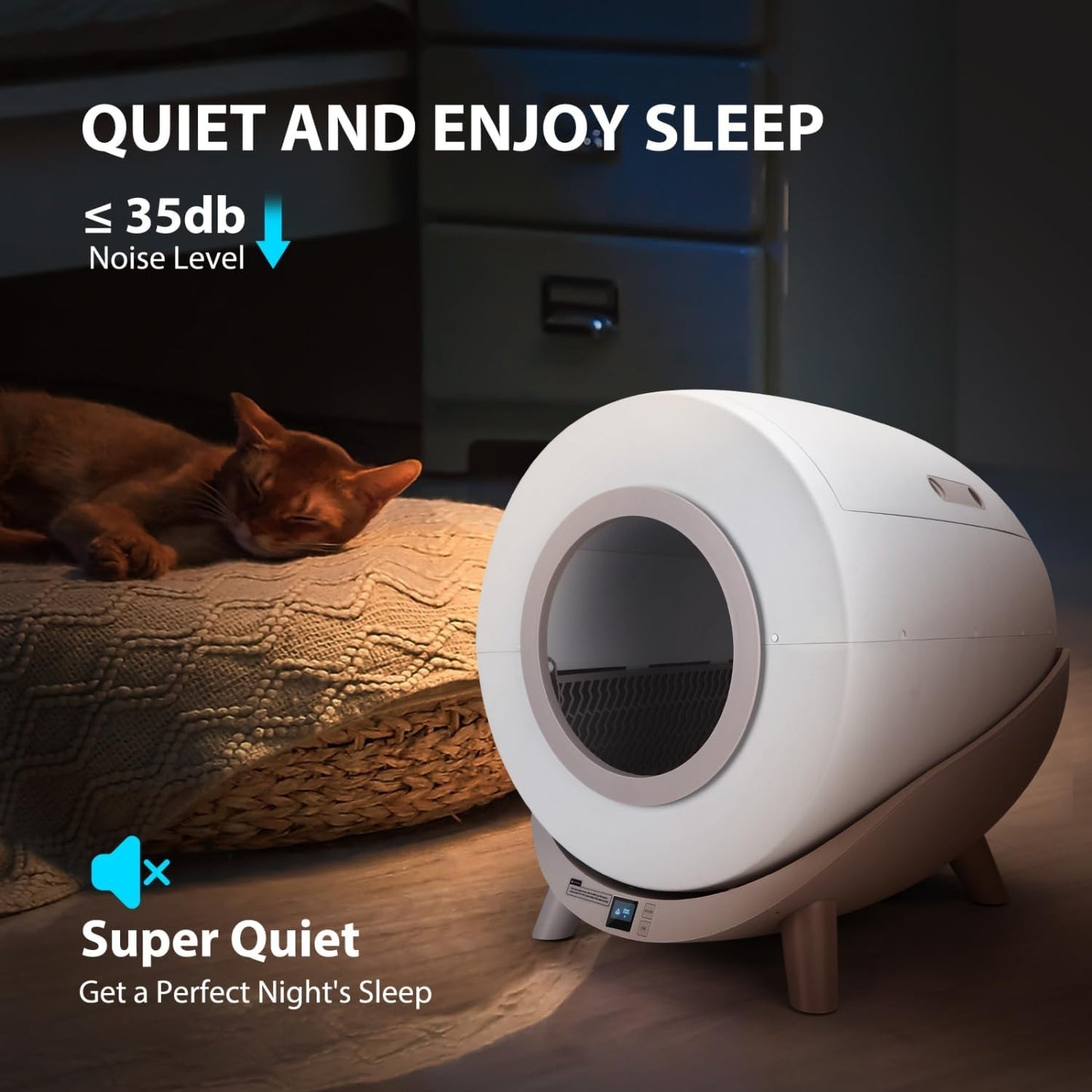 Caixa de areia autolimpante Nobleza Smart com 2 rolos de sacos para areia para gatos