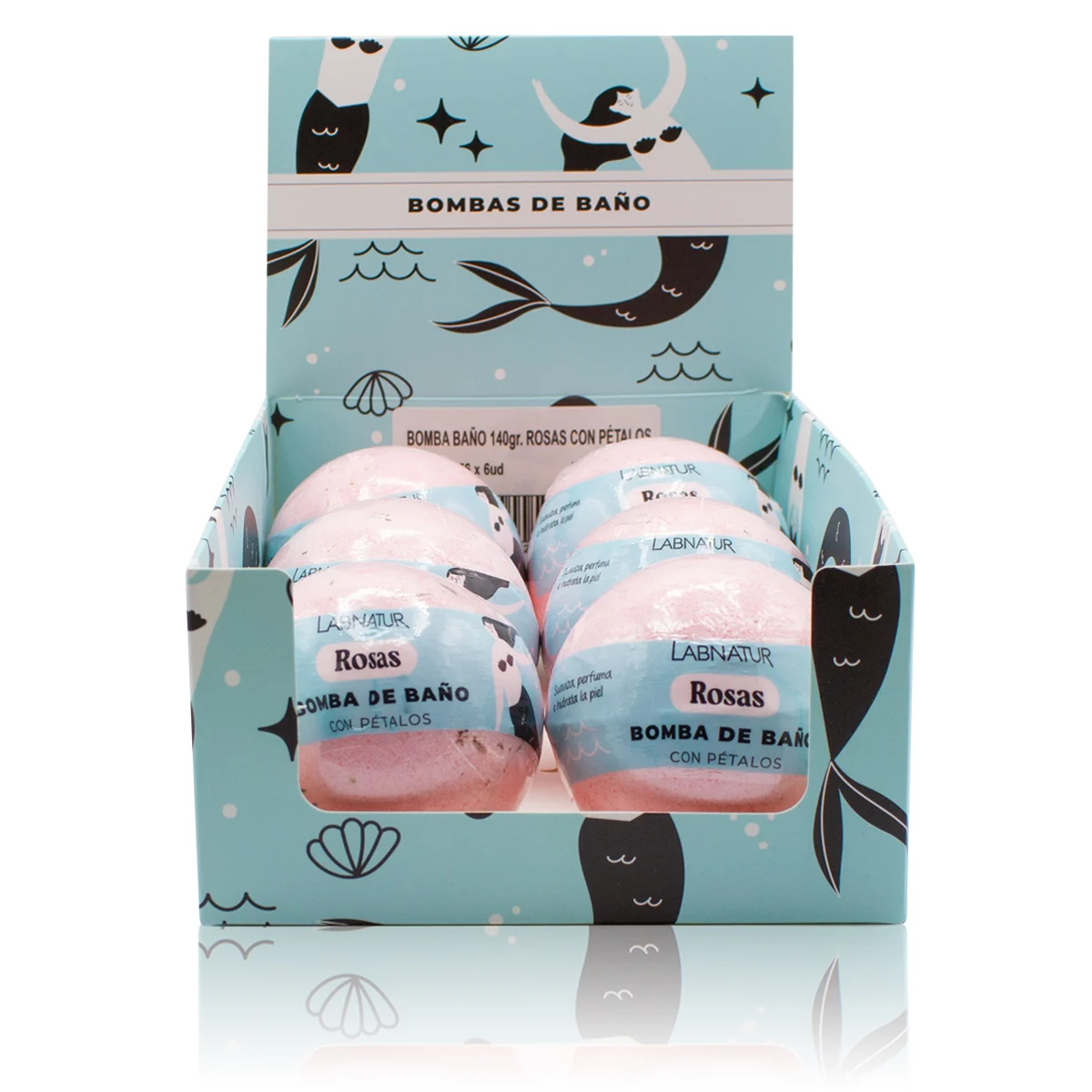 Bomba de Baño Espumosa Rosas con Pétalos Labnatur 140 g | Aroma Floral | Relax | Spa En Casa_1