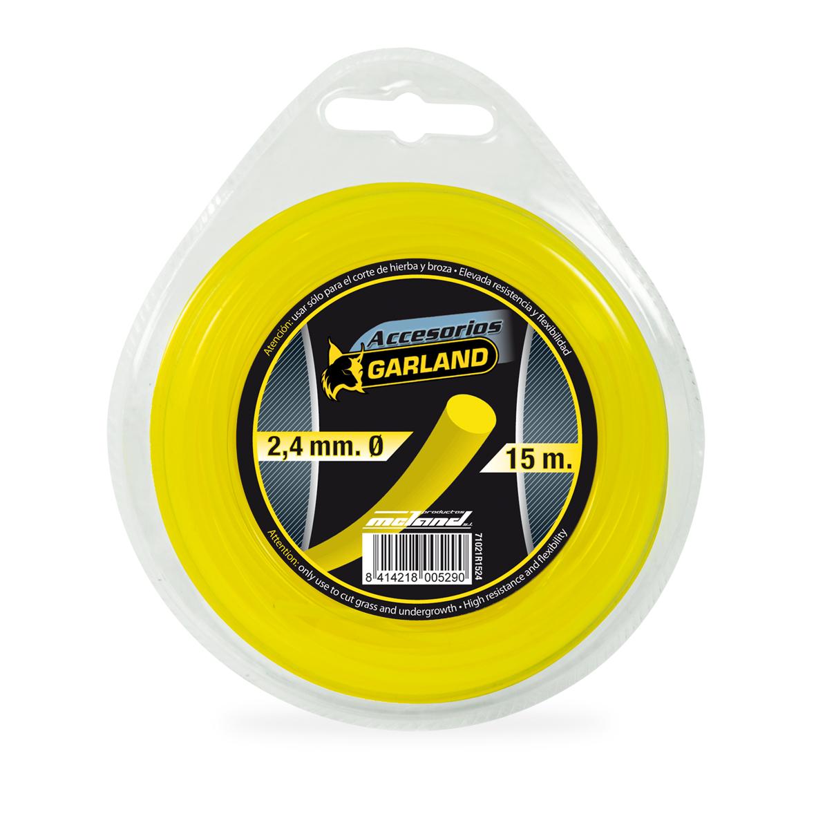 Dispensador de linha redonda de nylon Garland de 15 m e 2,4 mm