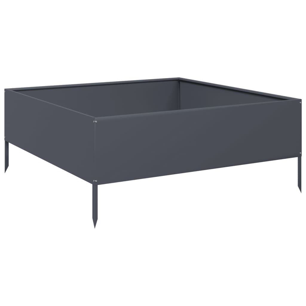 Arriate De Acero Gris Antracita 100x100x25 Cm_5