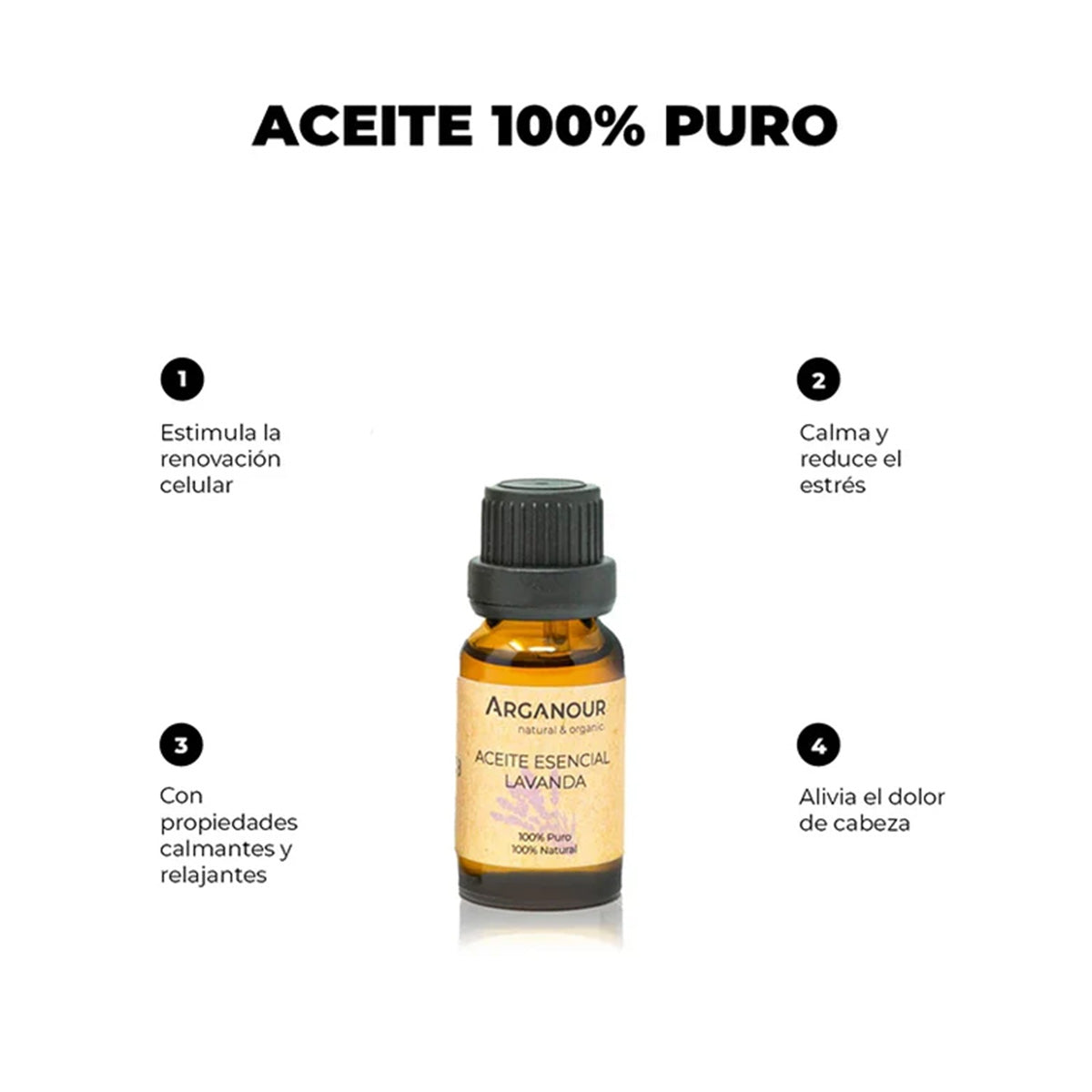 Óleo essencial de lavanda 100% puro Arganour 15 ml
