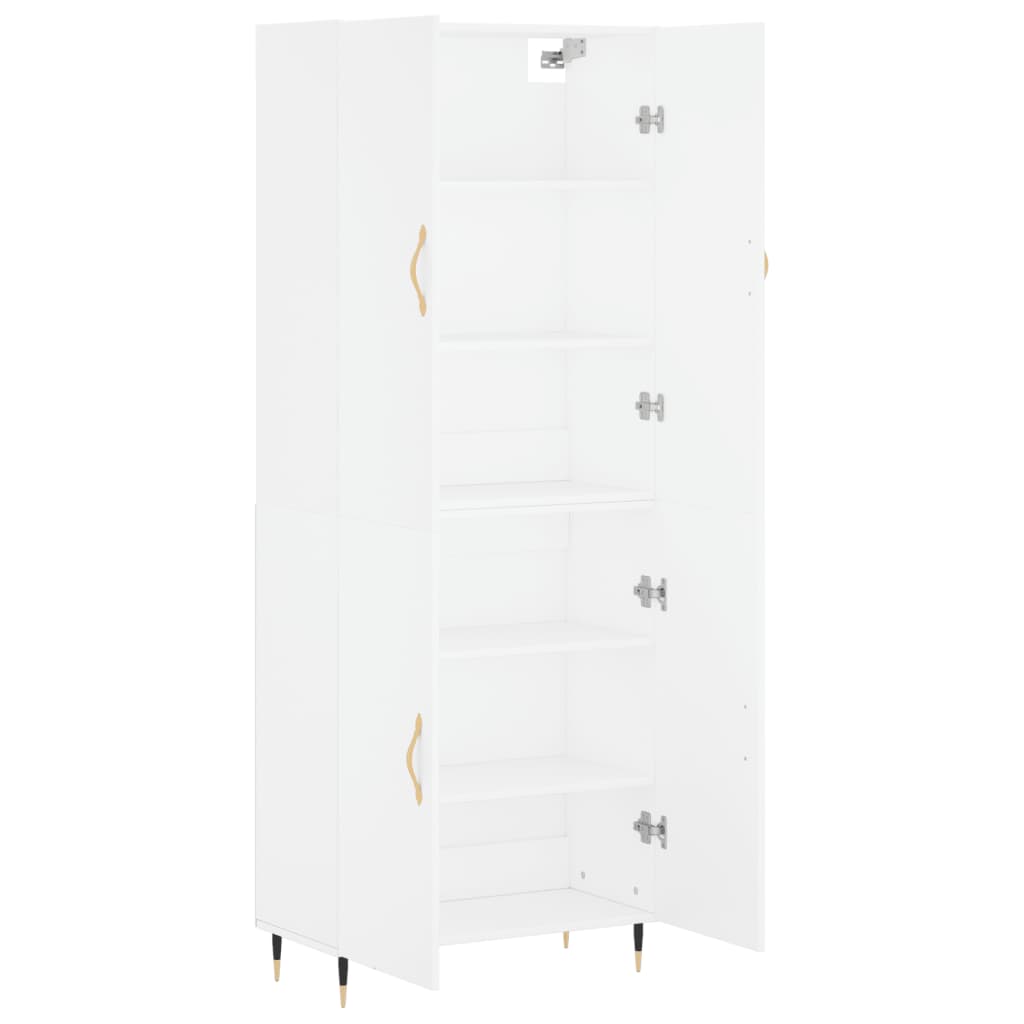 Aparador Alto Madera Contrachapada Blanco 69,5x34x180 Cm_3