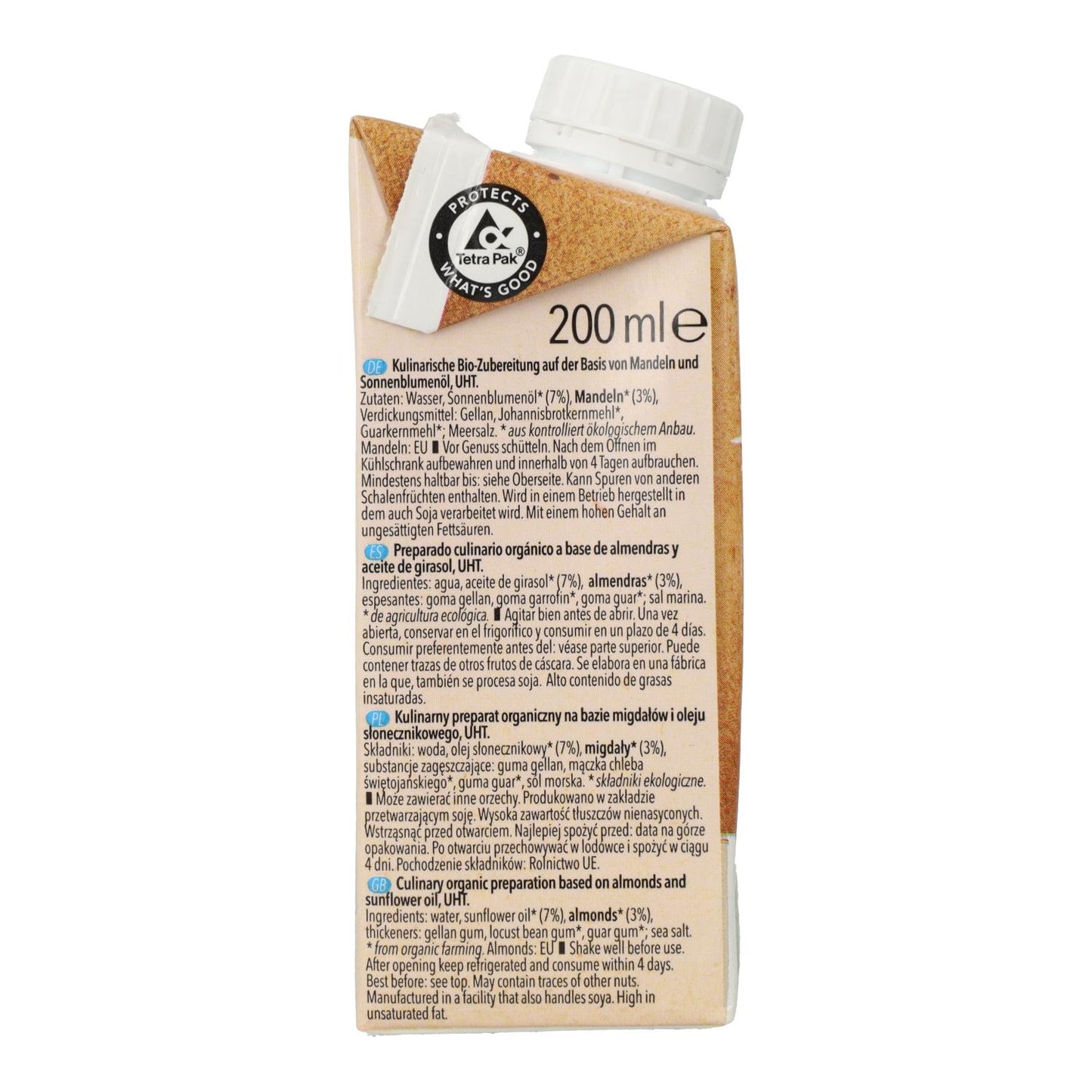 Creme de Culinária à Base de Amêndoa Natumi, 200 ml