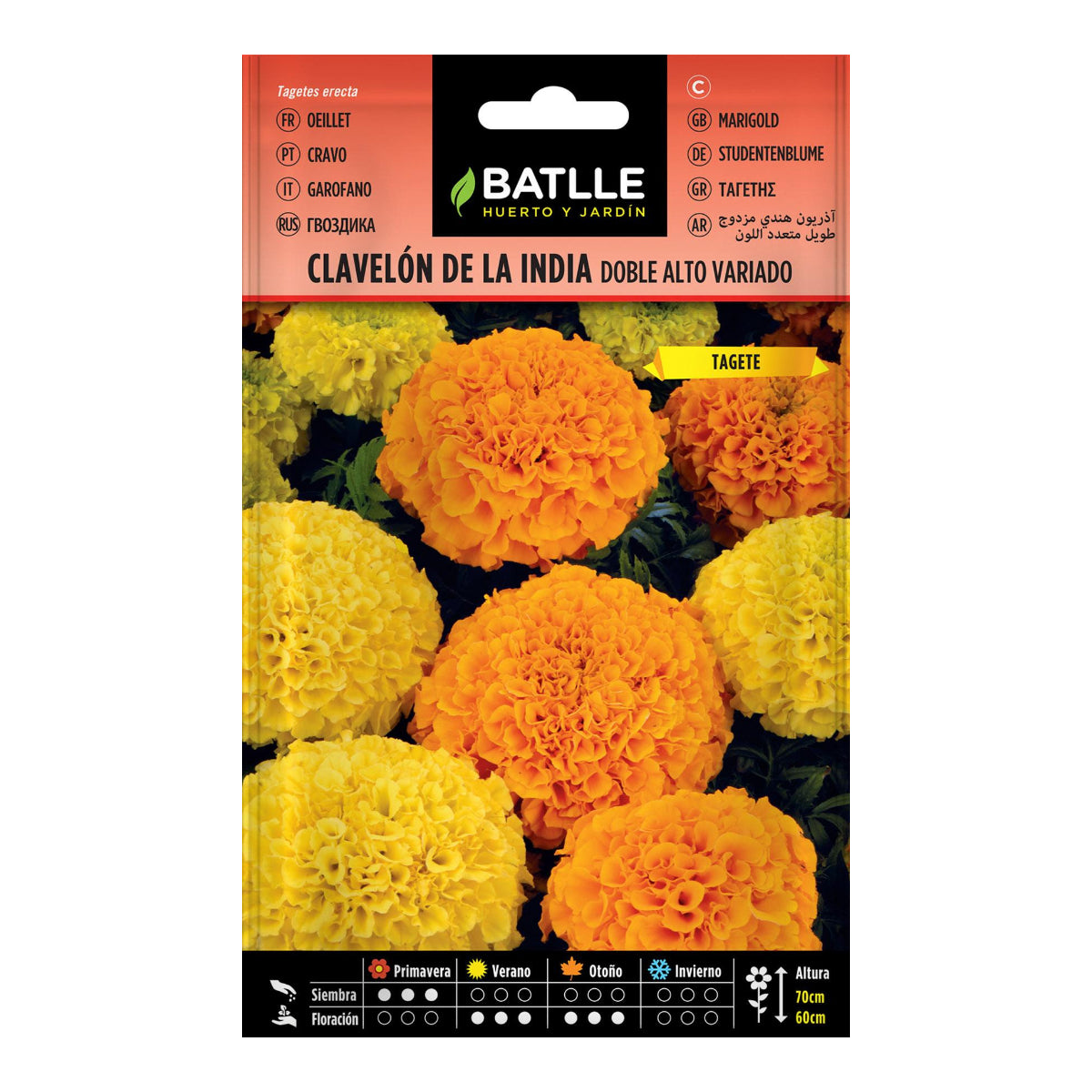 Sementes de cravo indiano variegadas Batlle Double Tall