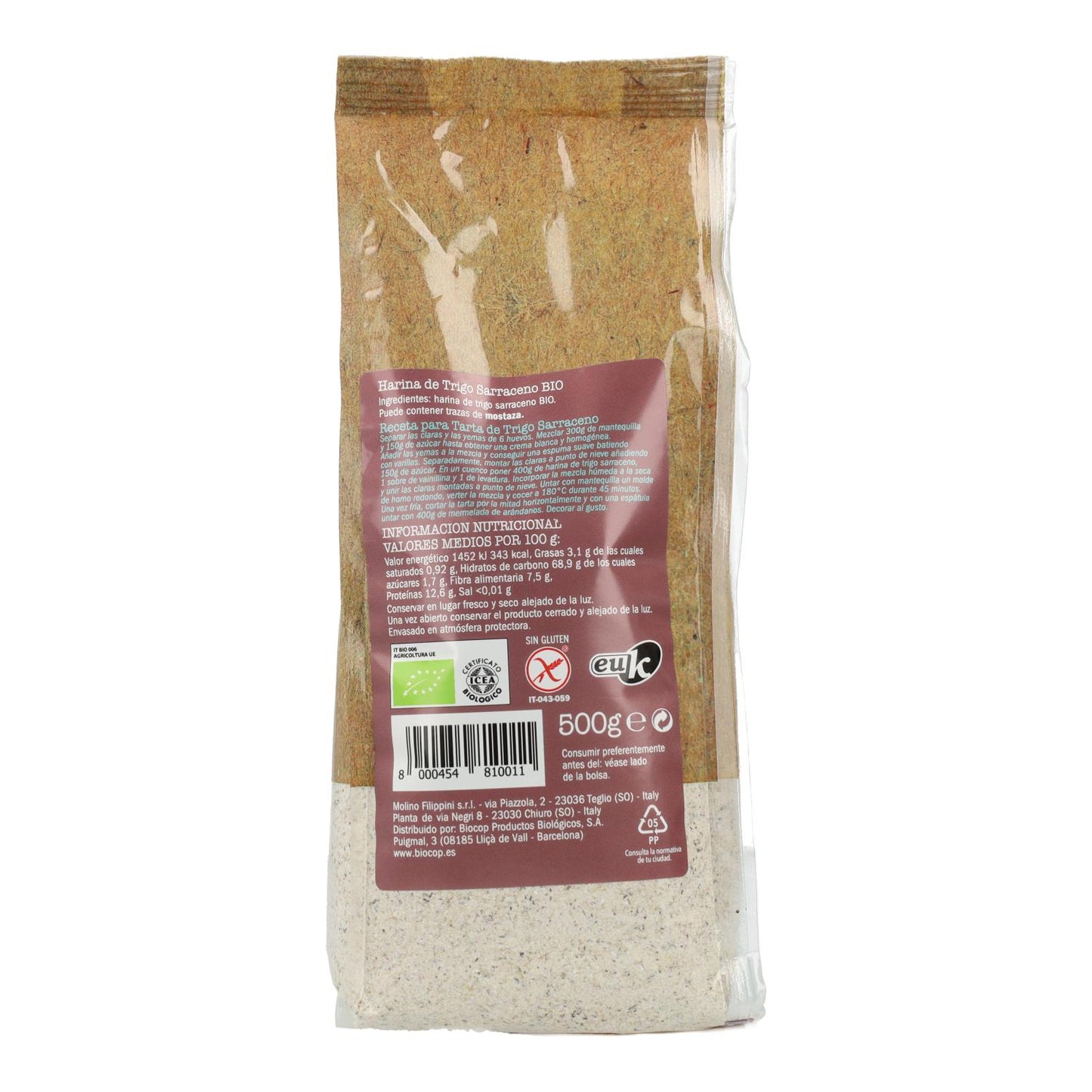 Farinha de Trigo Sarraceno Sem Glúten Biovitagral 500 g
