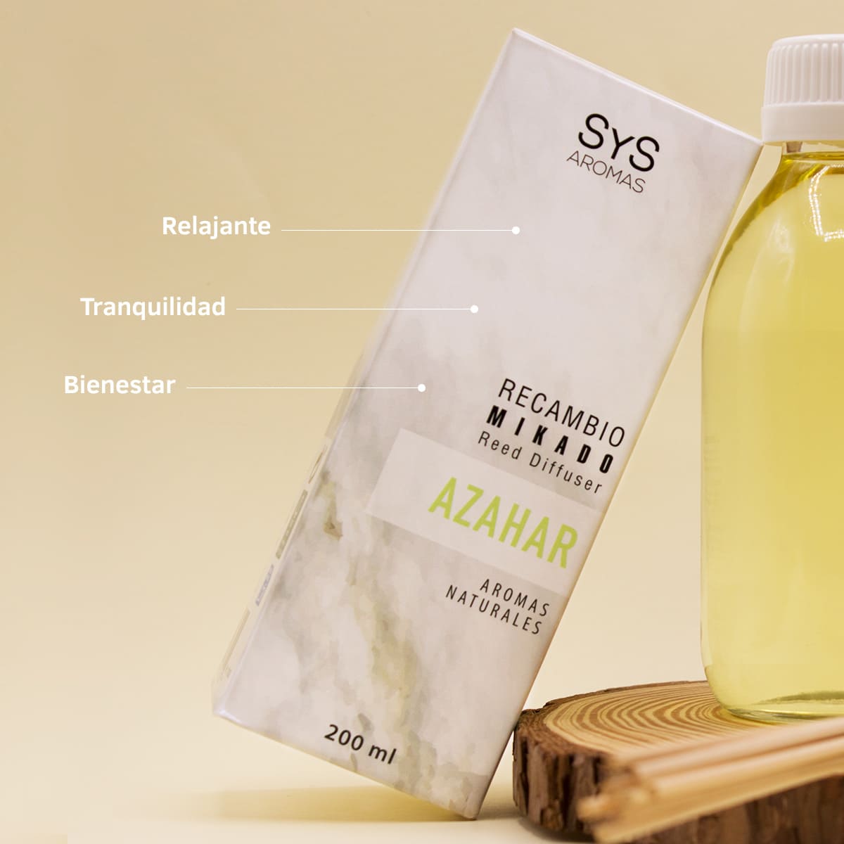 Recambio Mikado Azahar 200 ml Con Varillas | Aroma Floral Fresco | Refill Difusor | Larga Duración_3