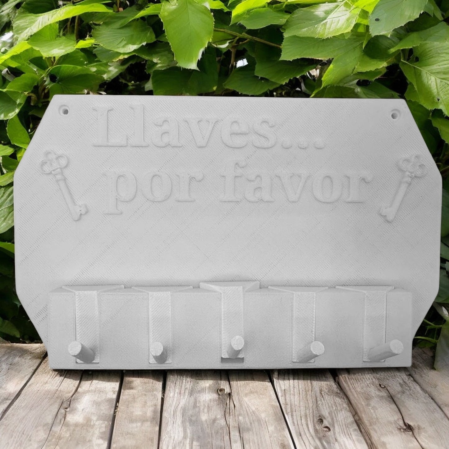 Well Home - Colgador De Llaves De Pared ''llaves Por Favor'' Color Blanco._1