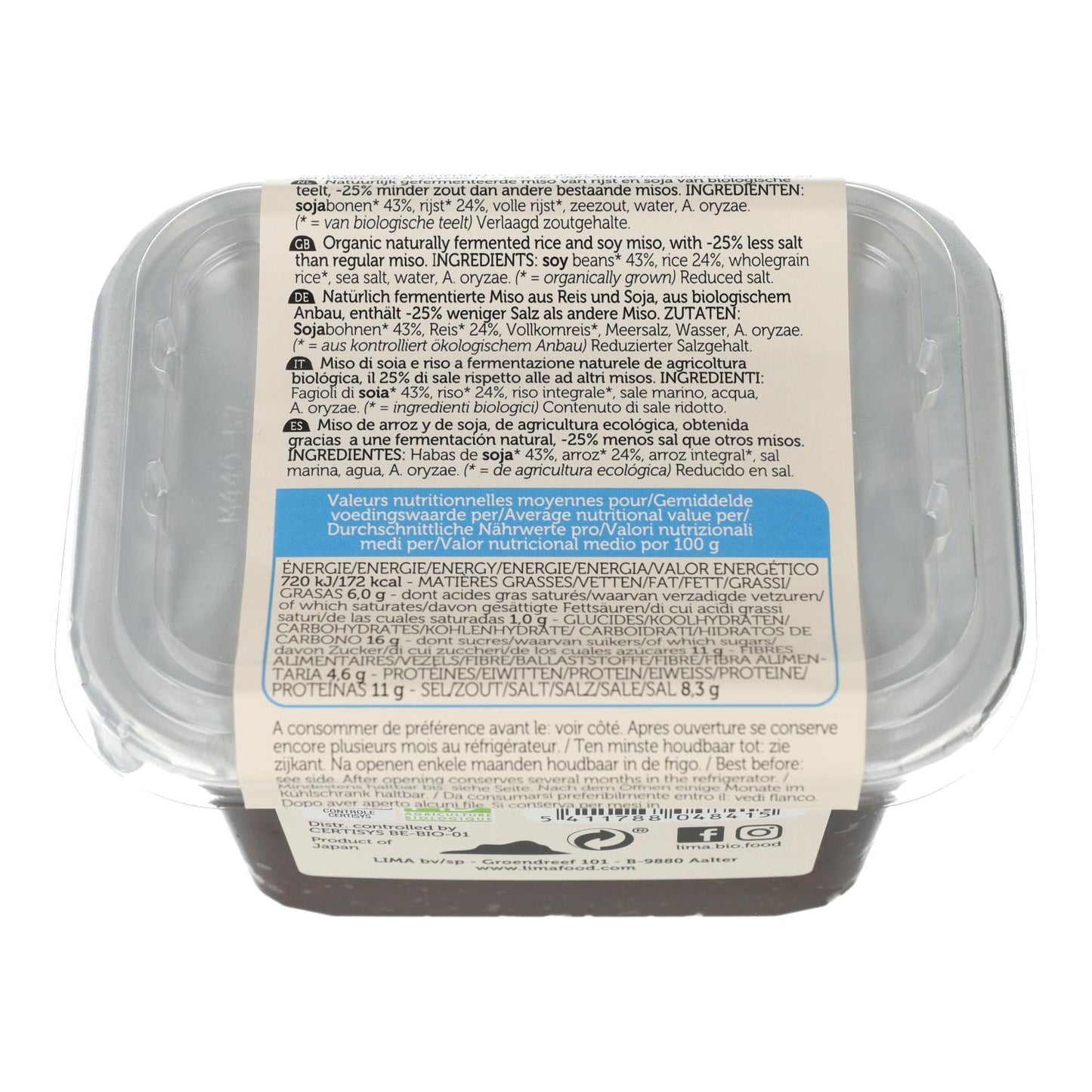 Arroz Miso 25% menos Sal não pasteurizado ECO Lima 300gr