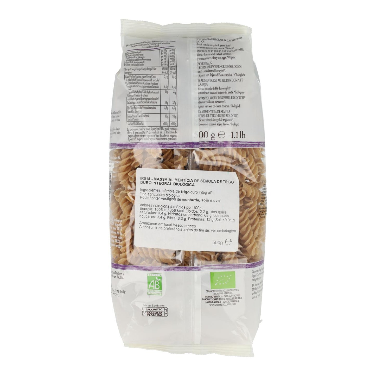Espirais de Trigo Integral Iris 500 g