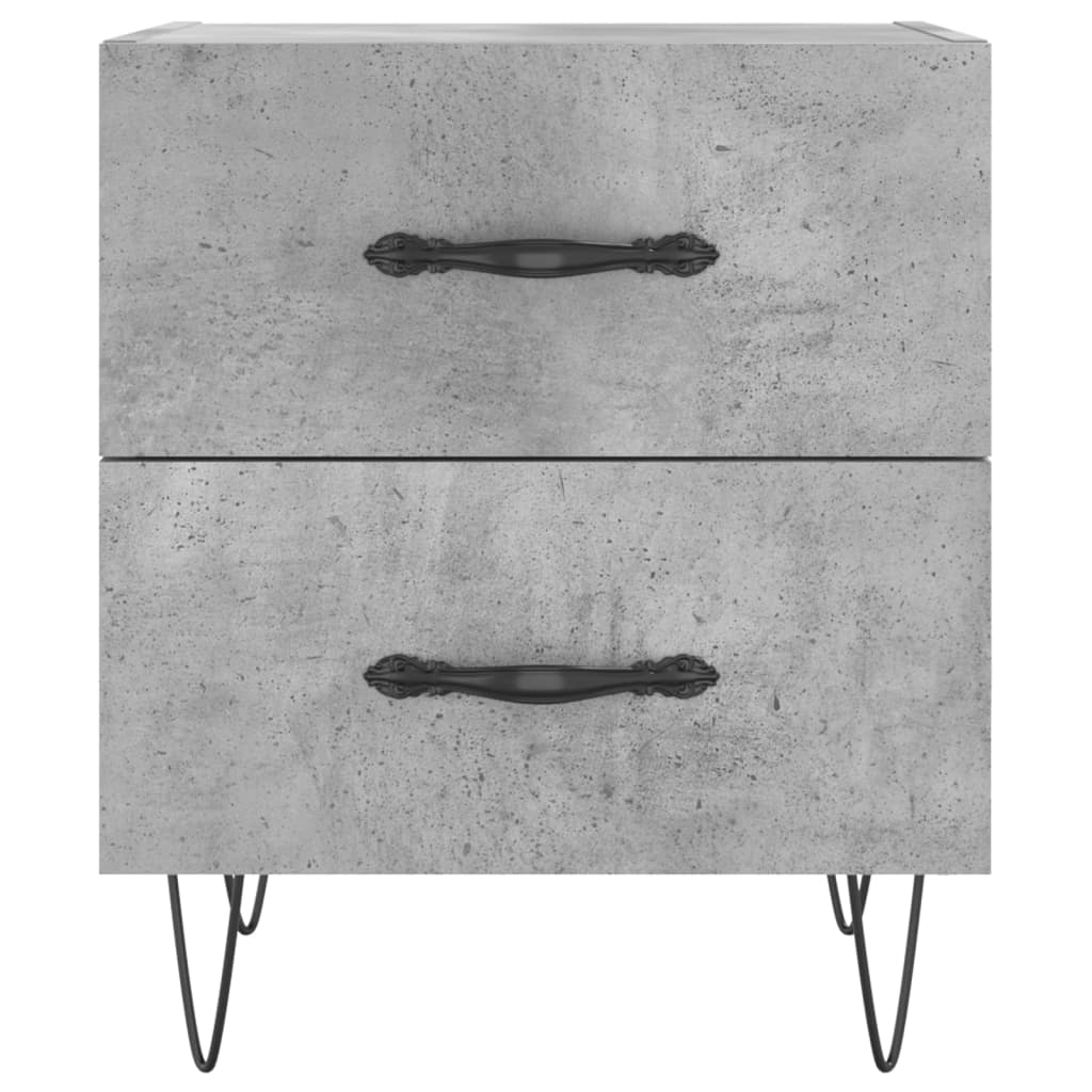 Mesita Noche 2 Uds Madera Ingeniería Gris Hormigón 40x35x47,5cm_4