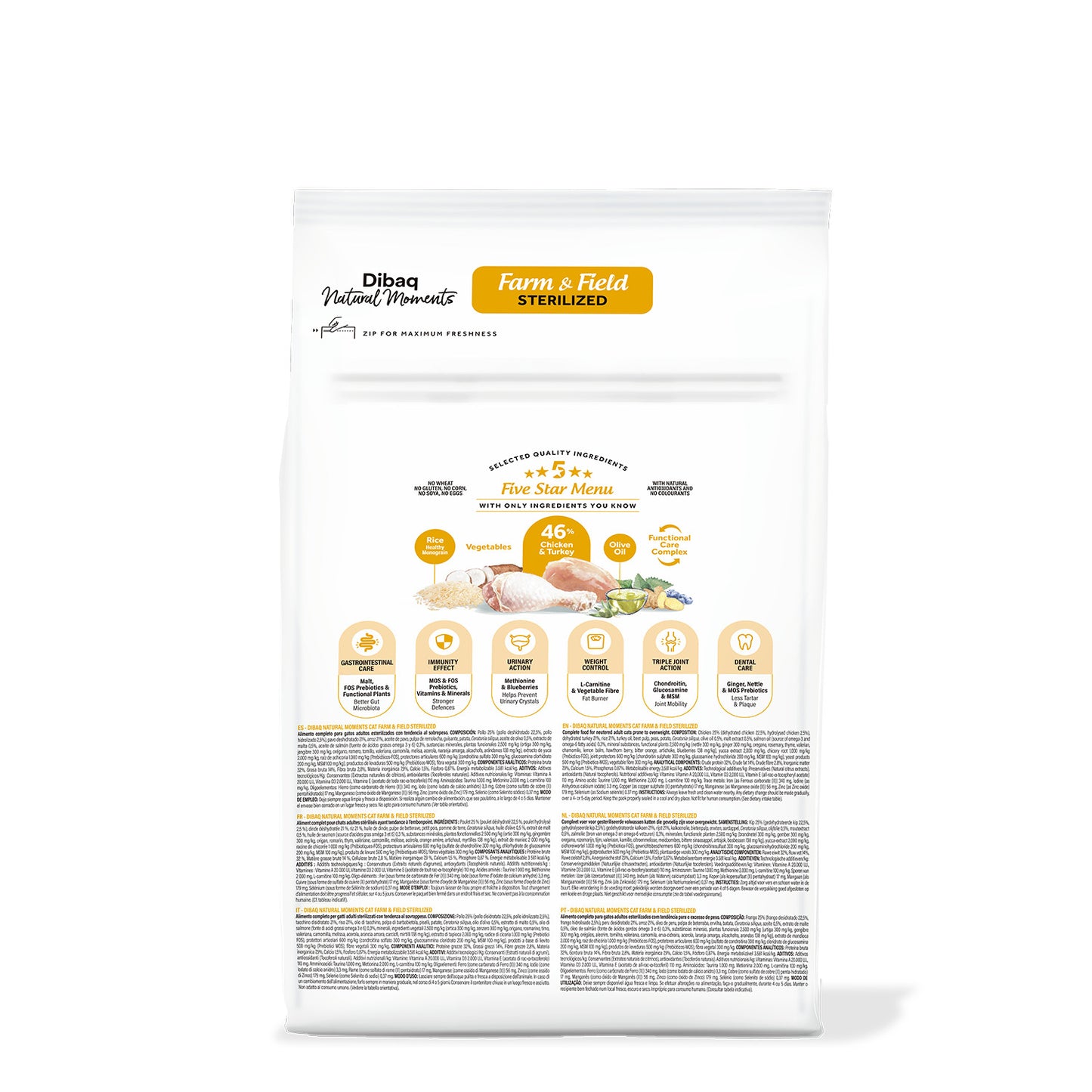 Dibaq Natural Moments 5 Star Esterilizado Pollo Y Pavo 6 Kg_1